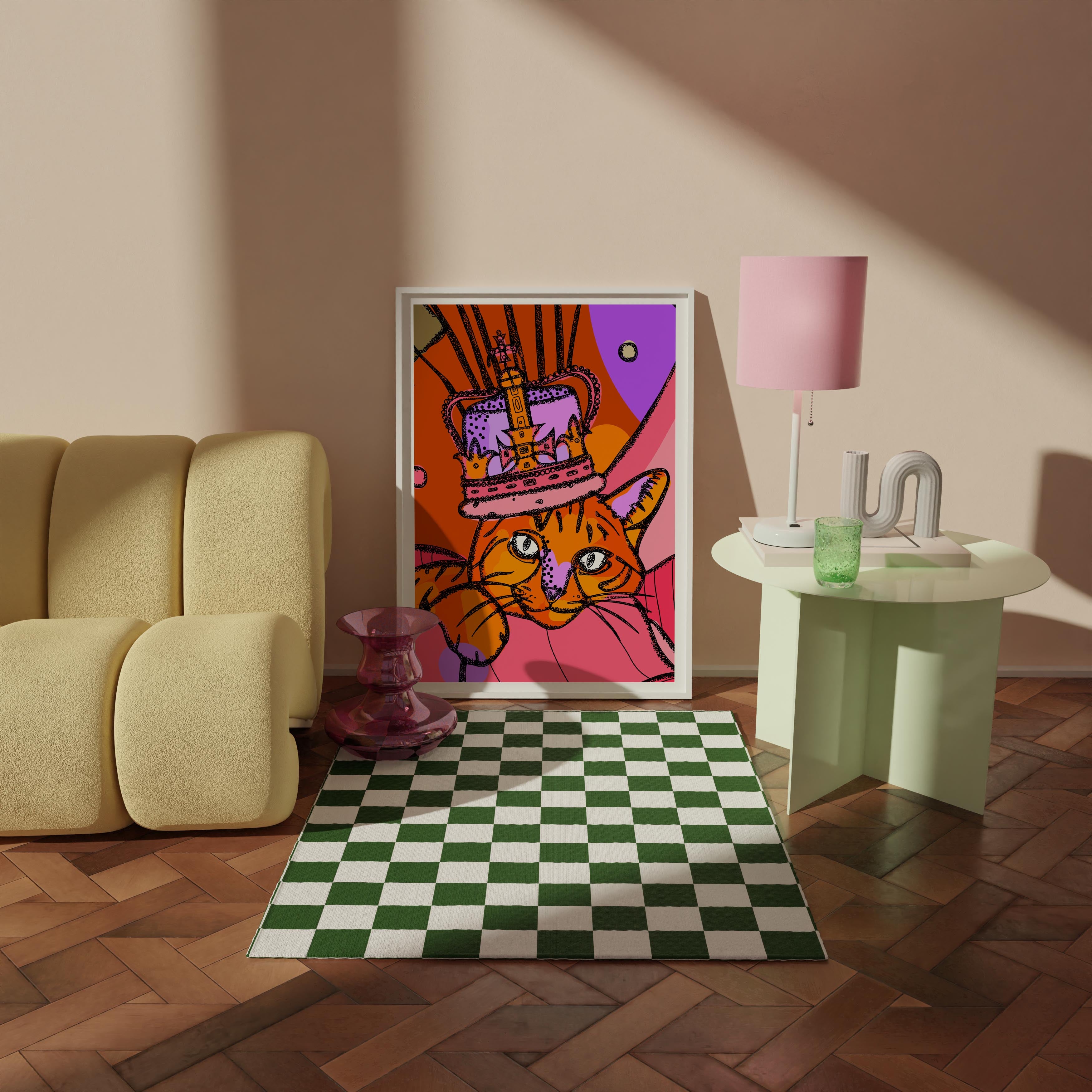 bright decor, cat prints, cat art, gift for cat lover