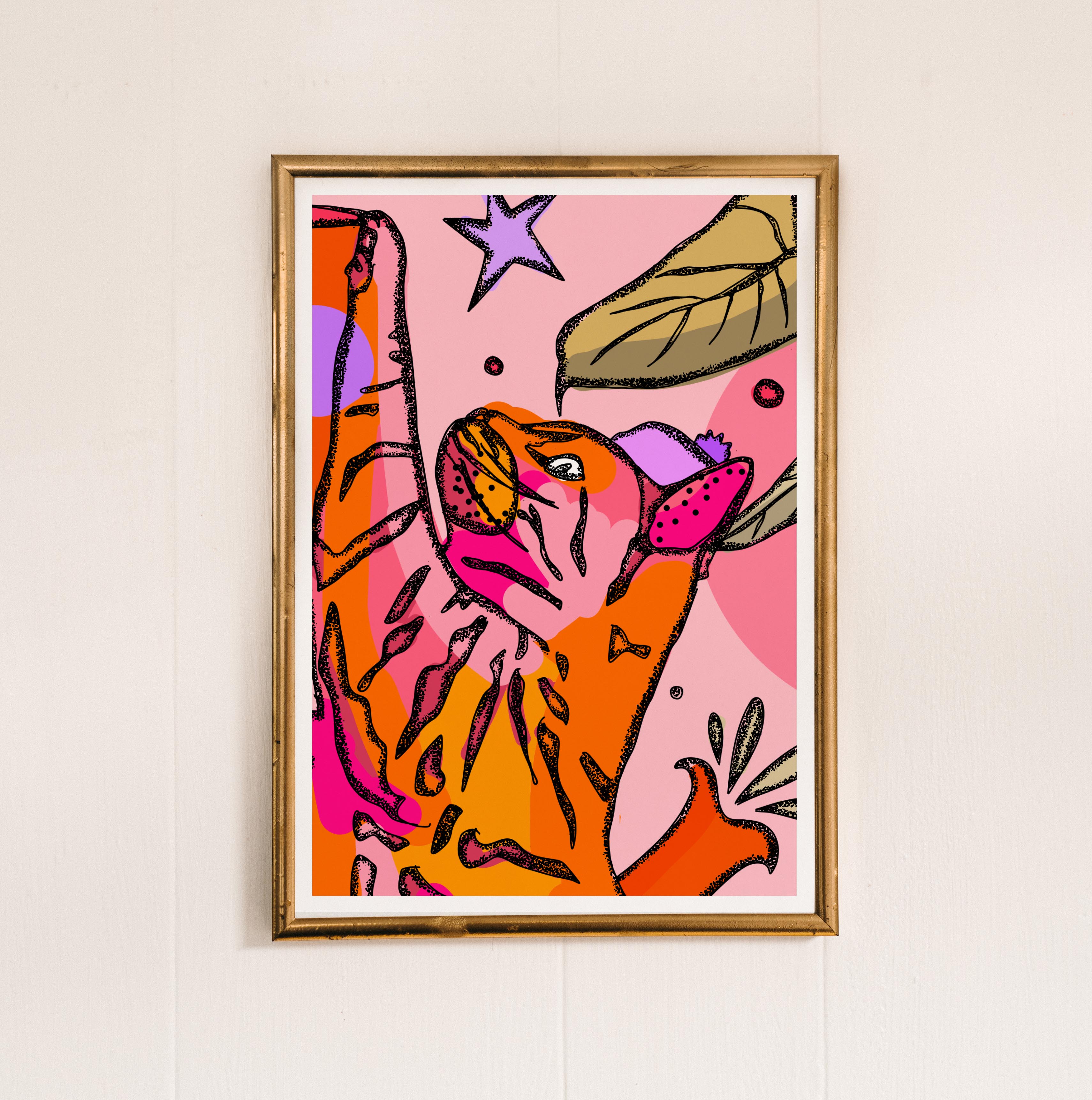 bright decor, cat prints, cat art, gift for cat lover