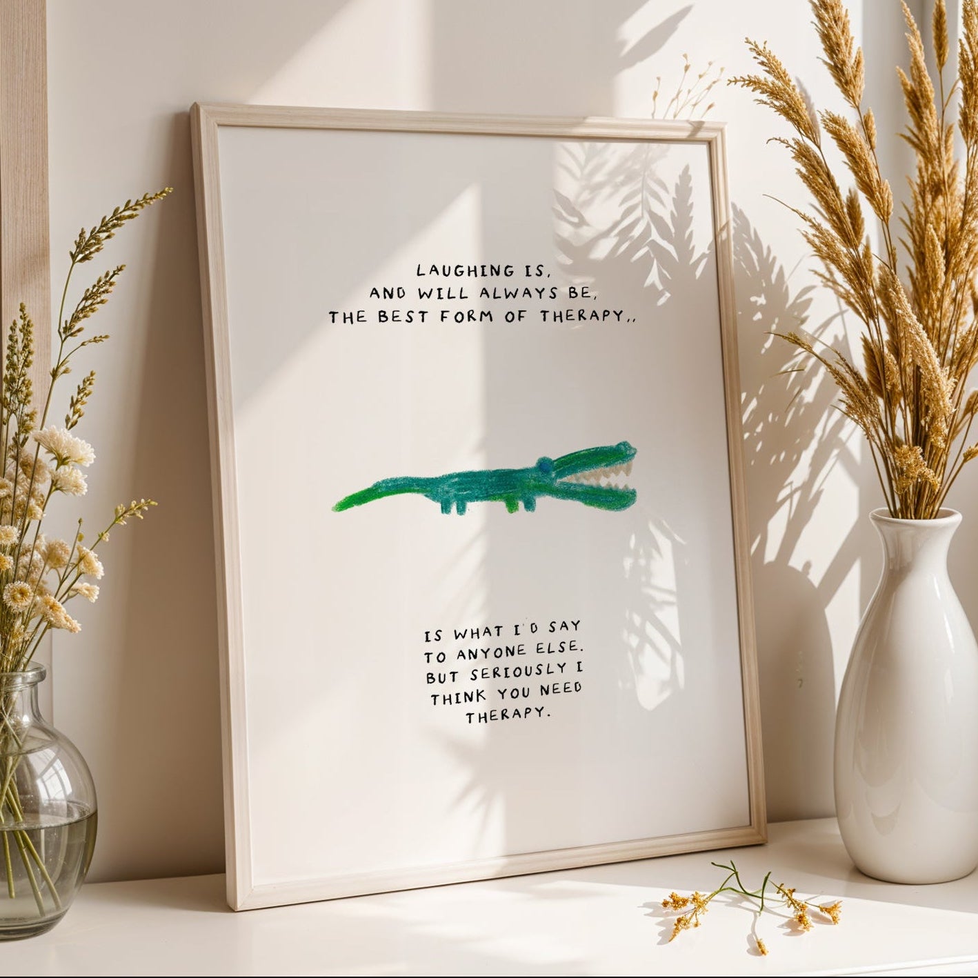 Croc Therapy funny Art Print