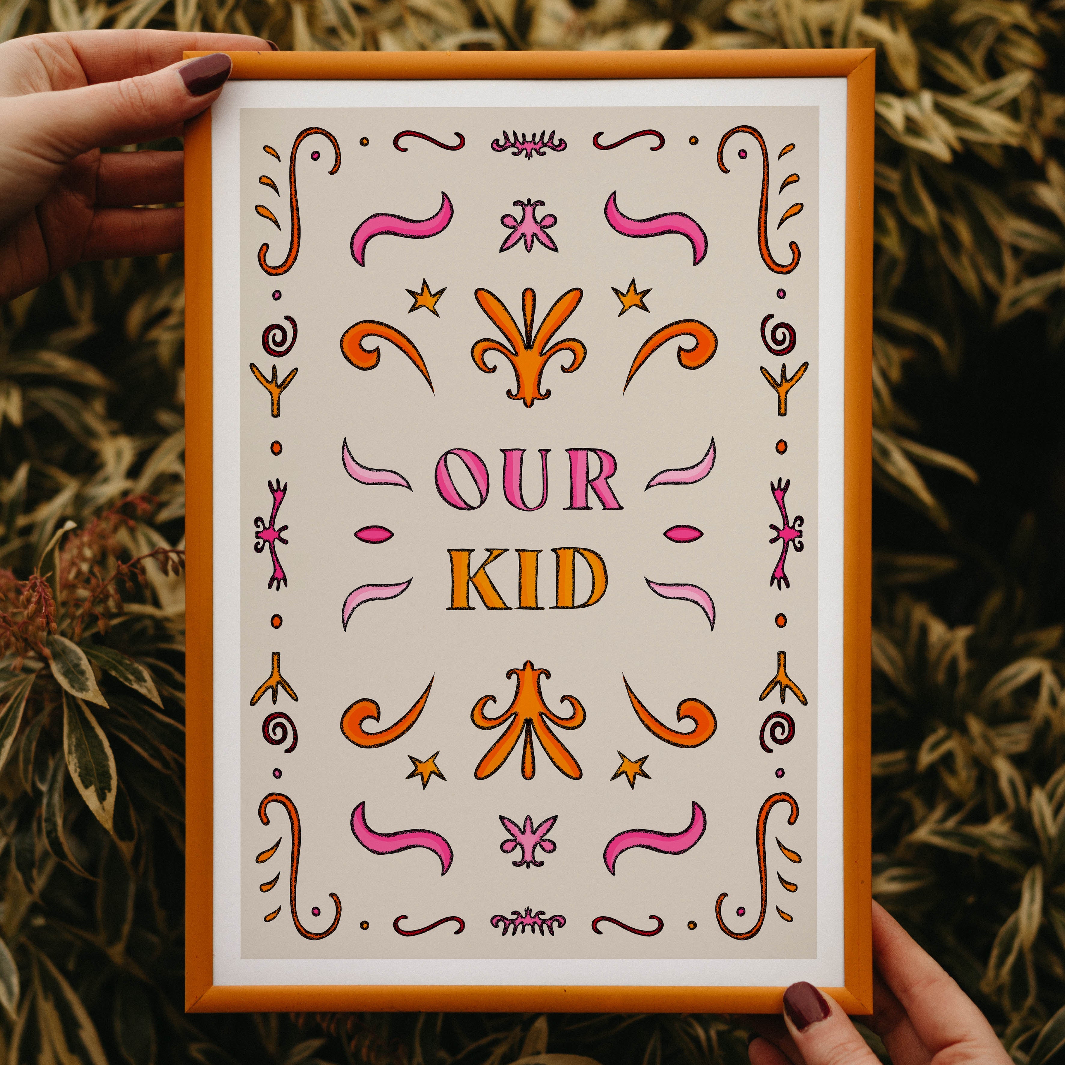 our kid art print pink