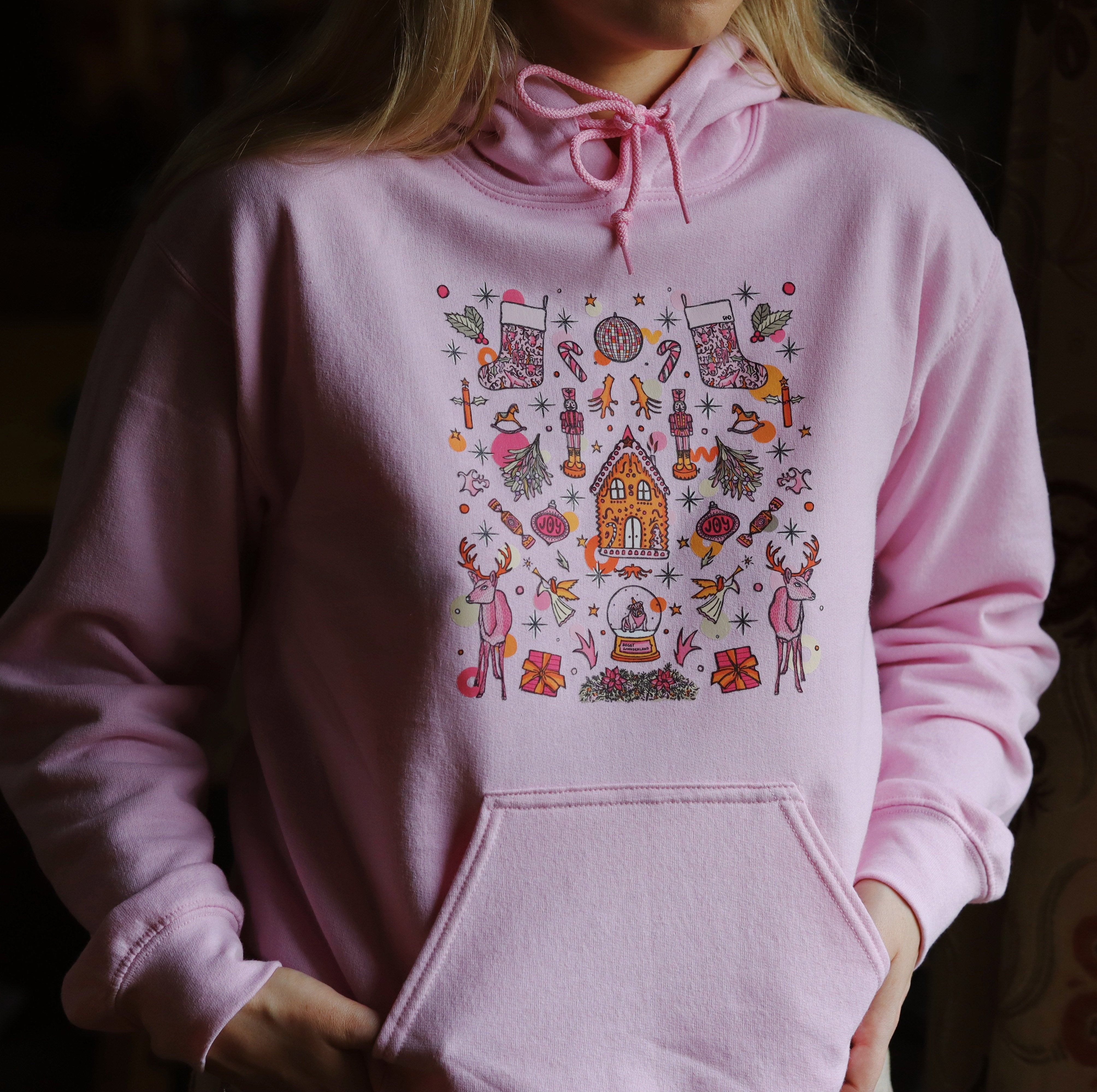 pink christmas hoodie