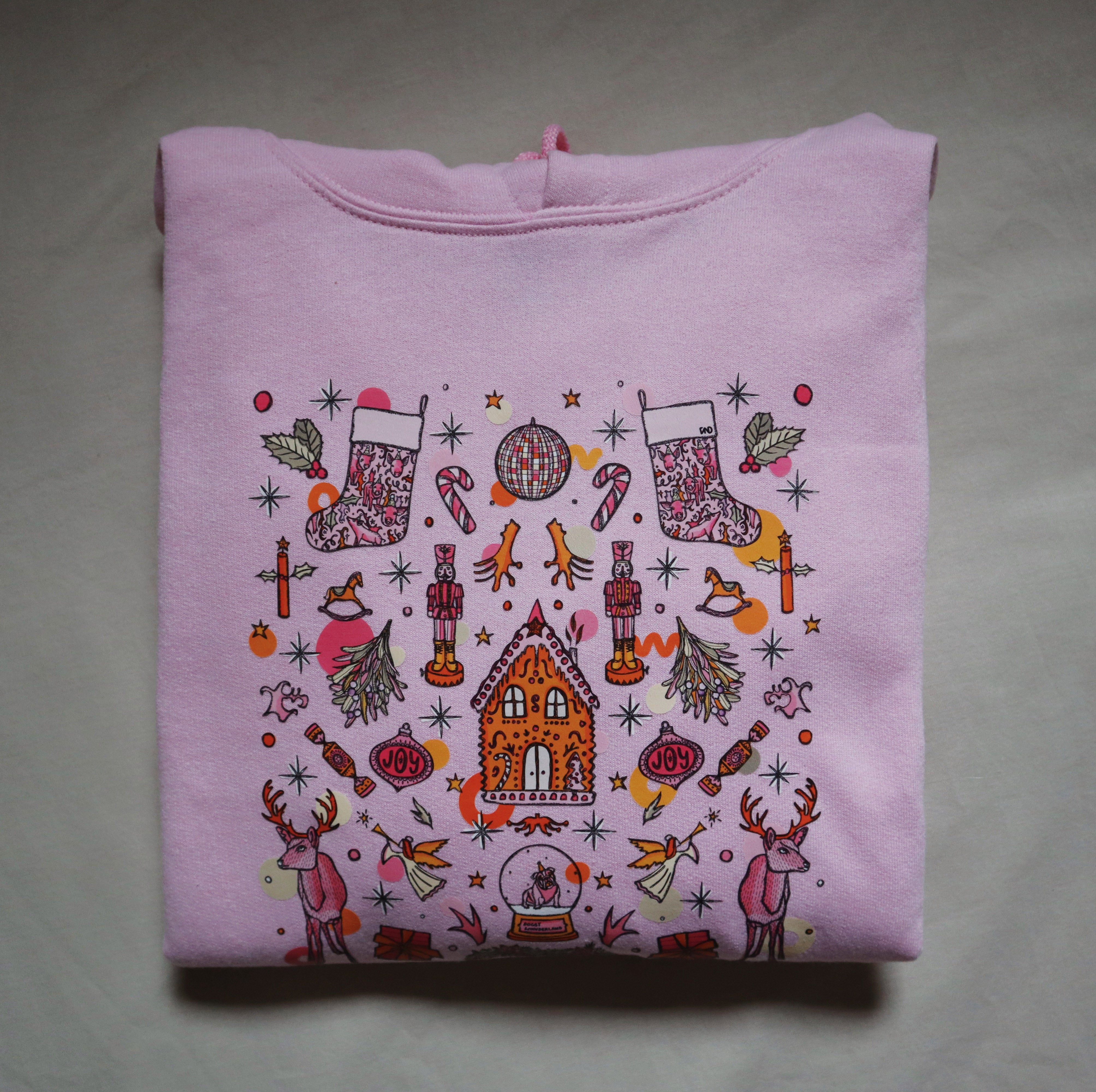pink christmas hoodie