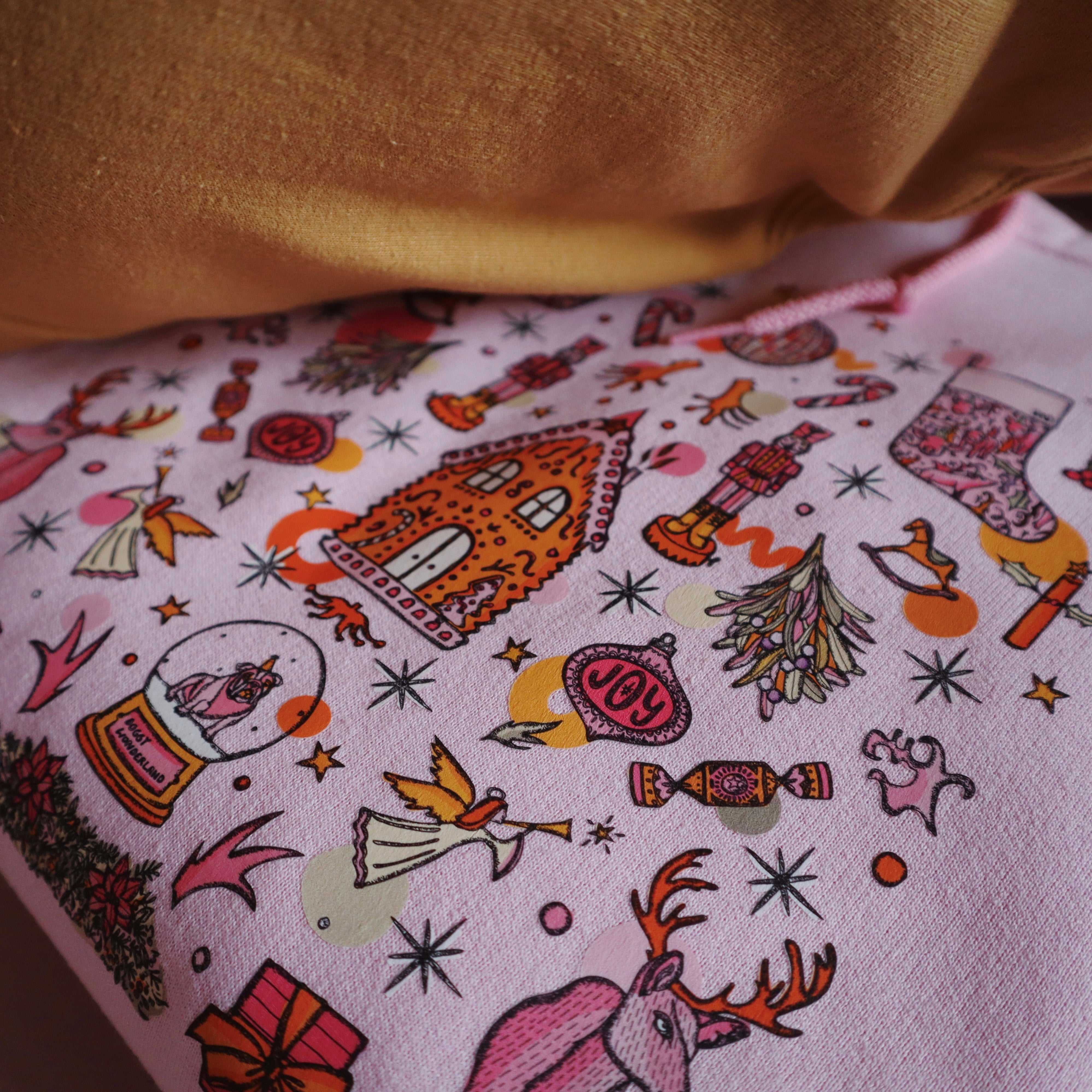 pink christmas hoodie