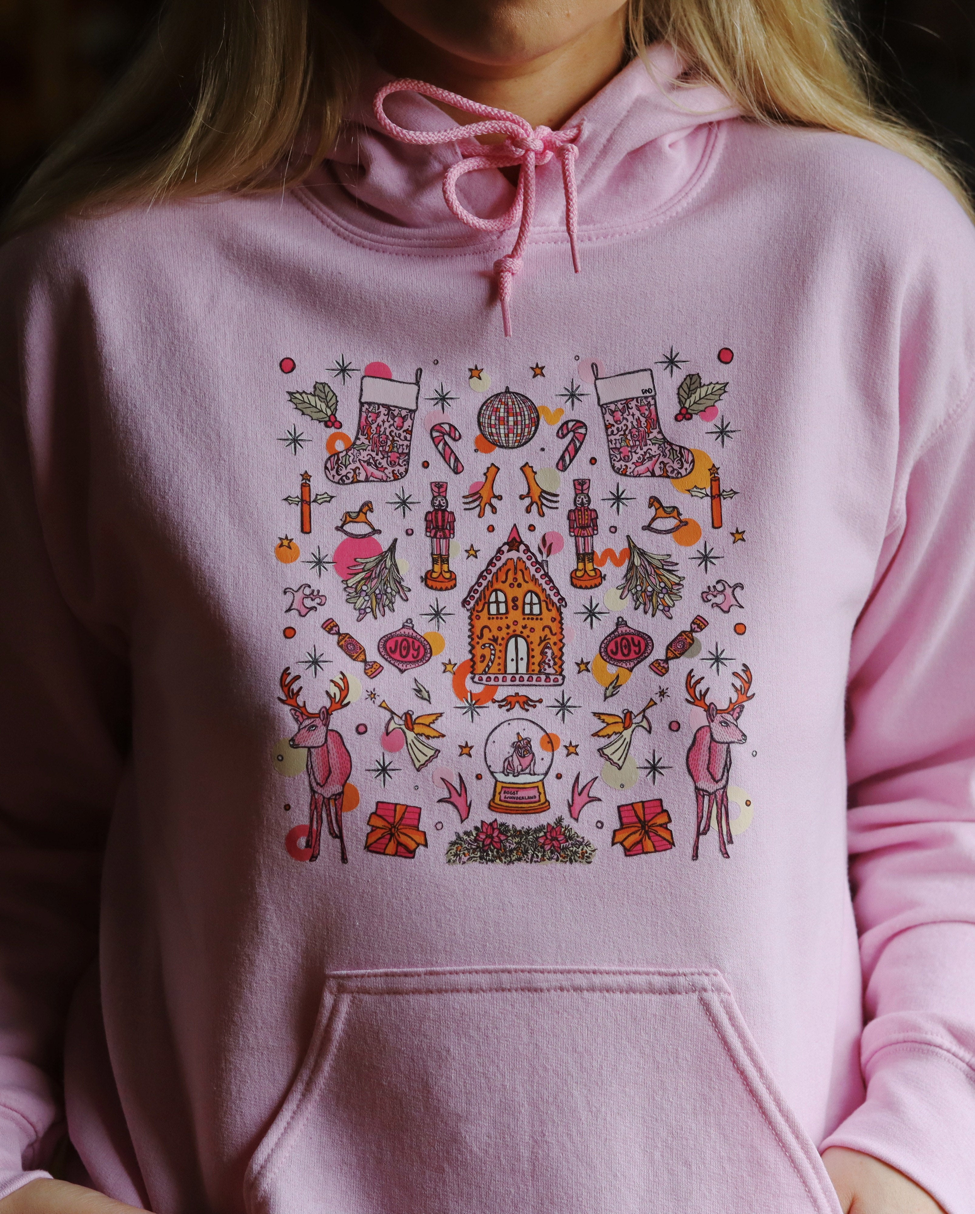 pink christmas hoodie