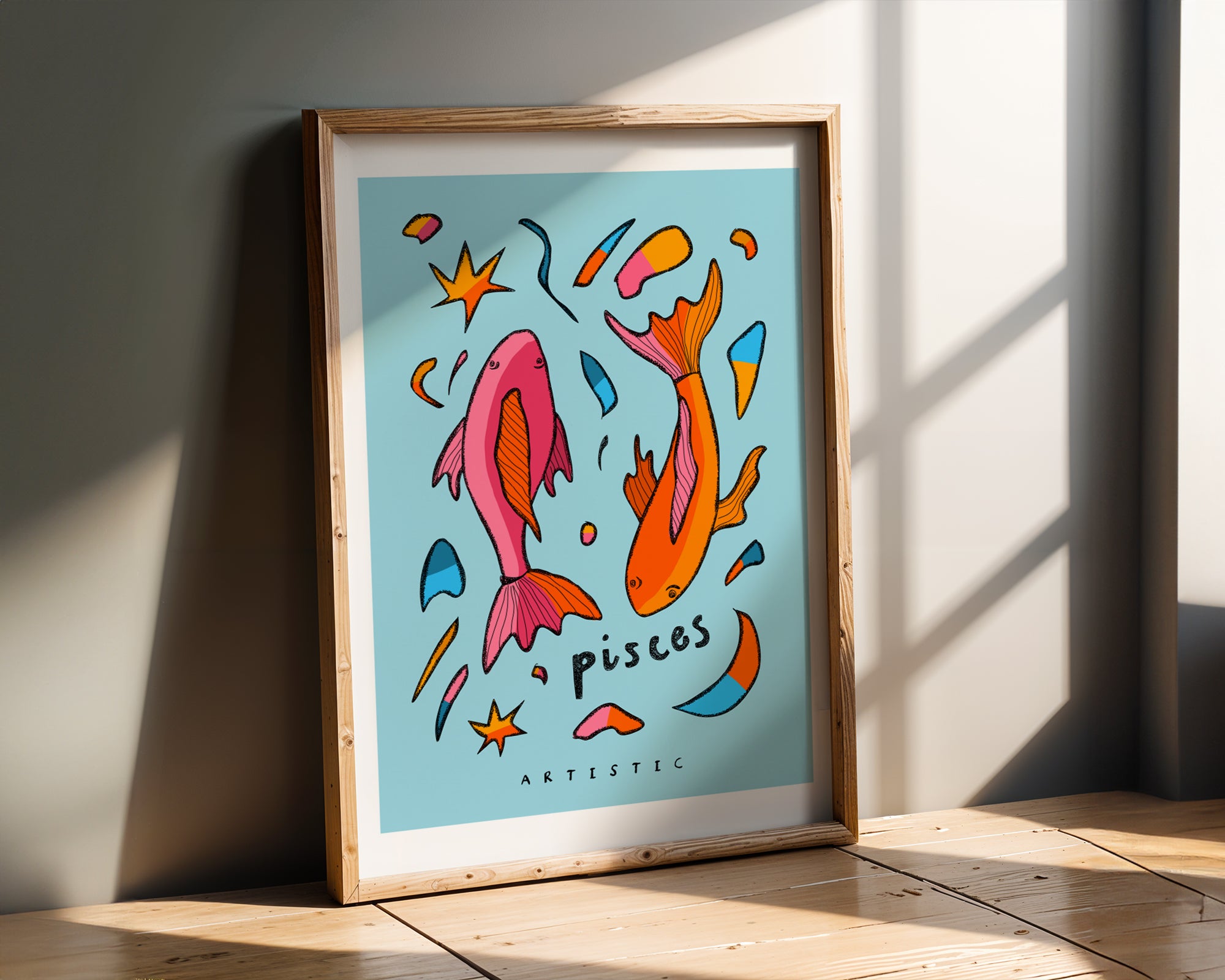 pisces zodiac art print