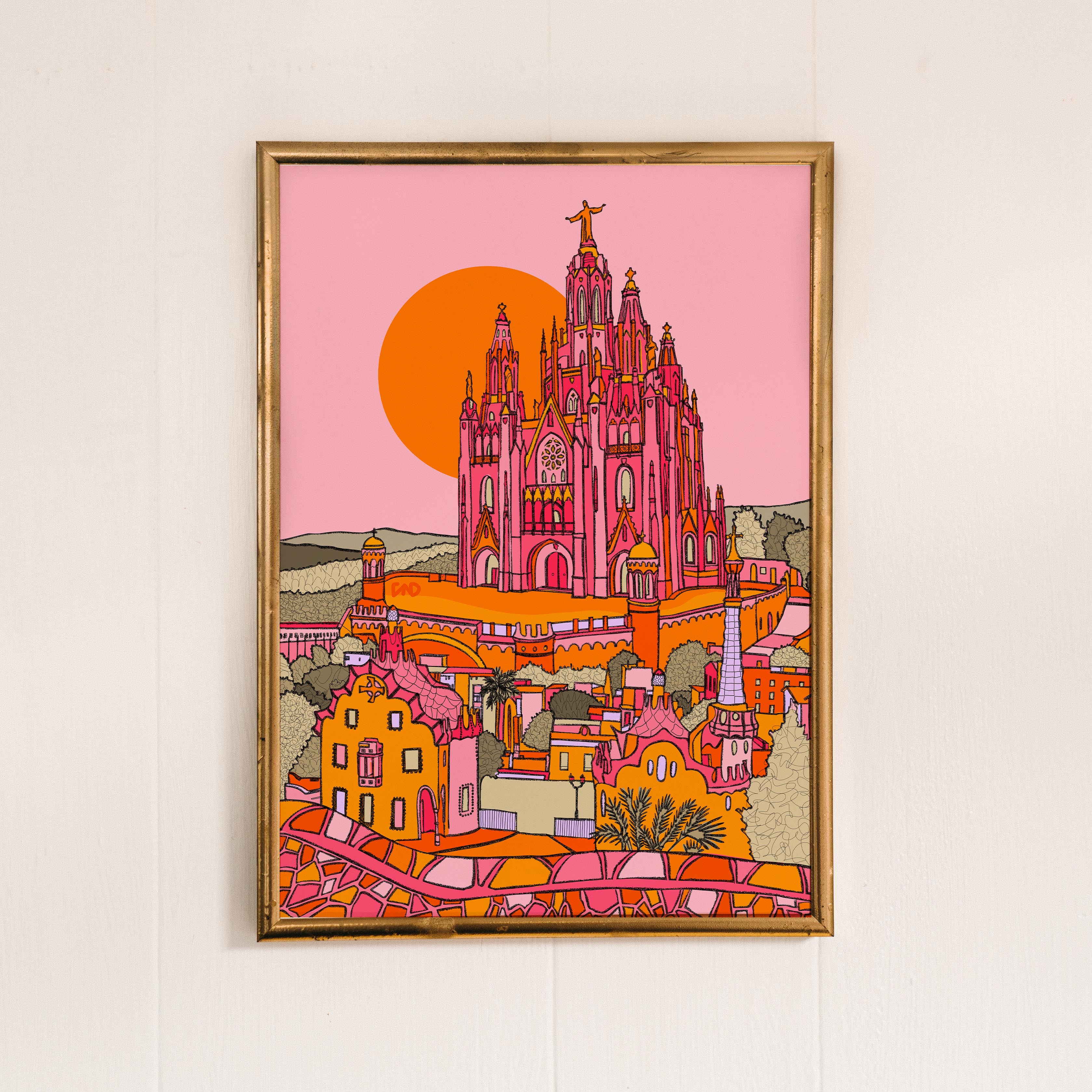 barcelona borderless art print