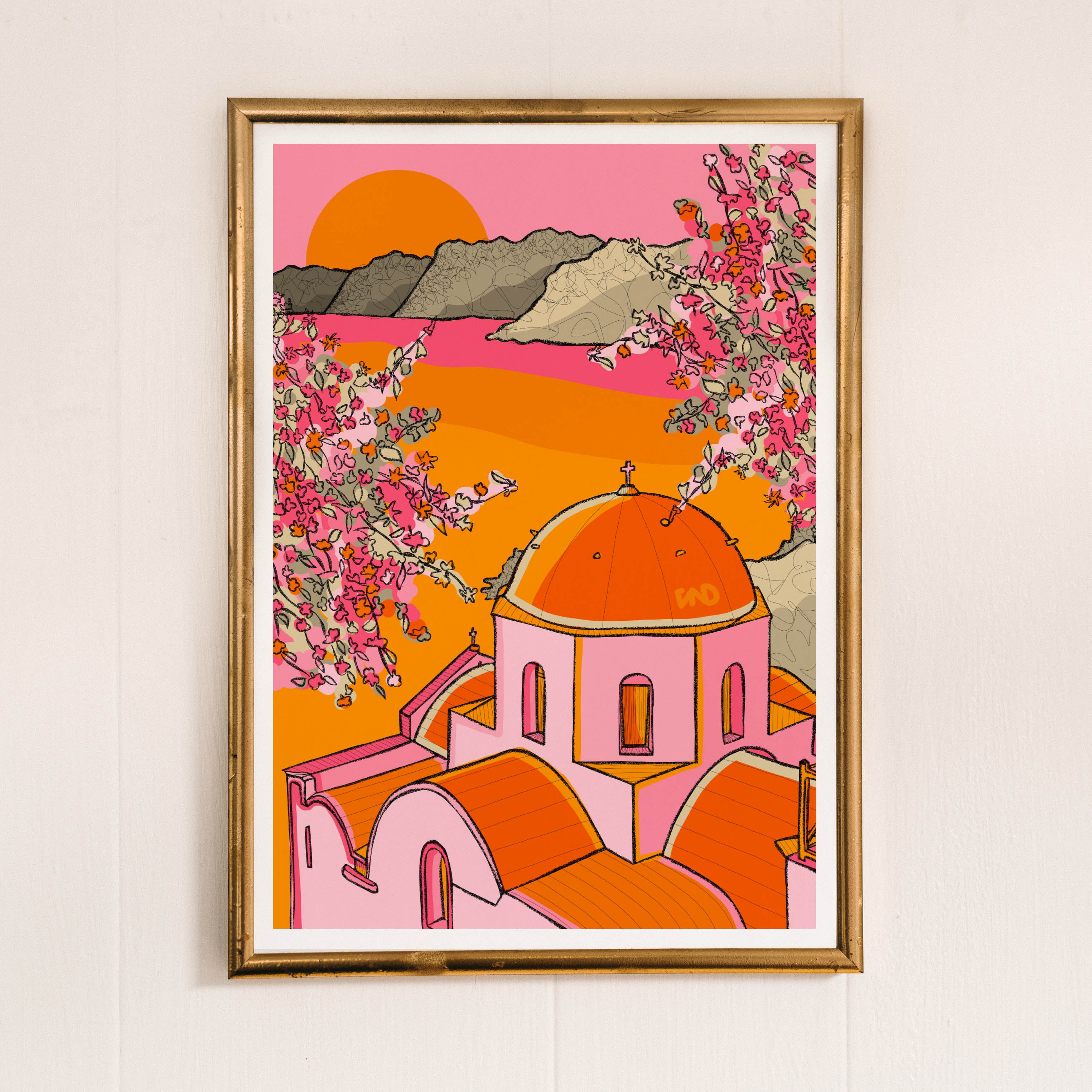 santorini art print