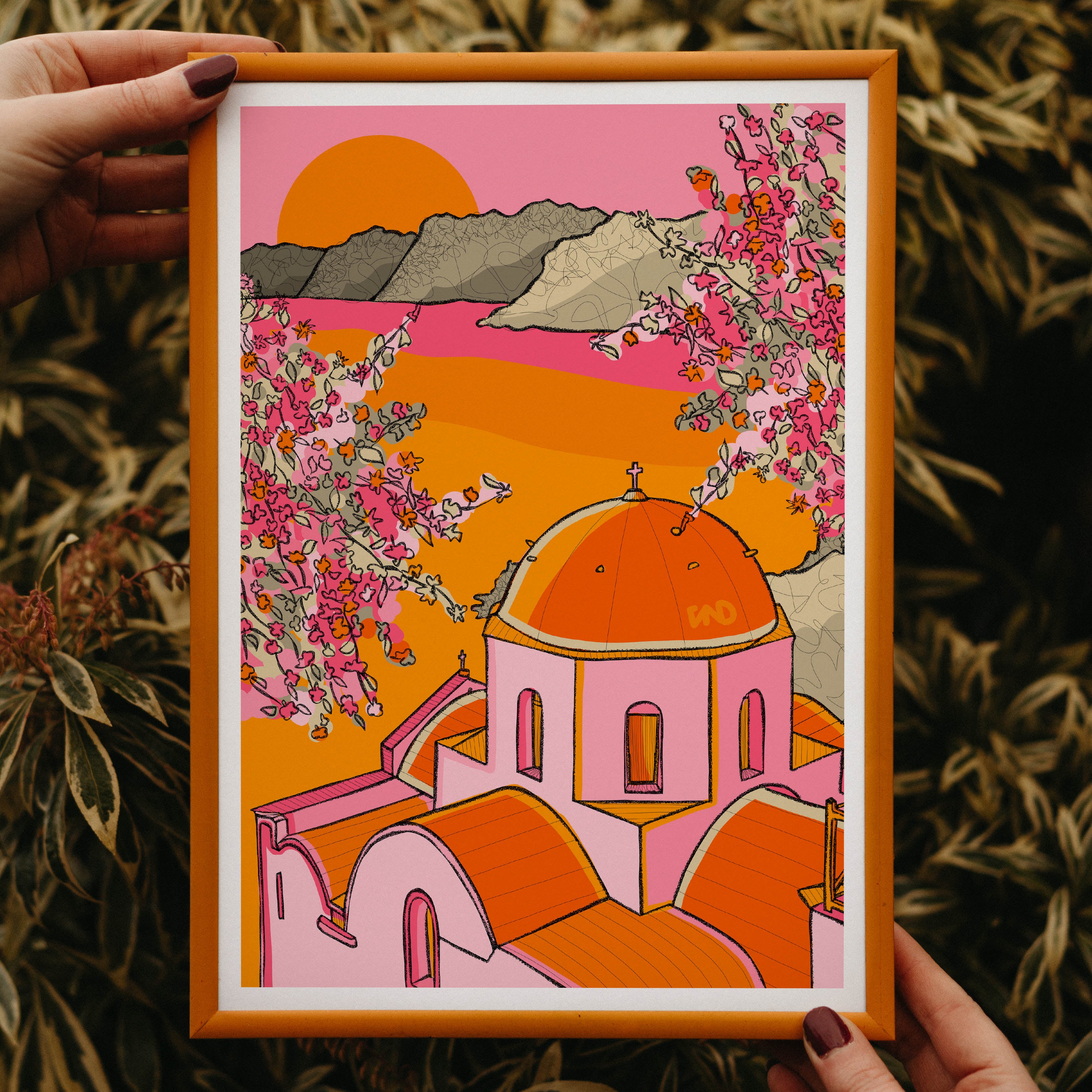 santorini art print