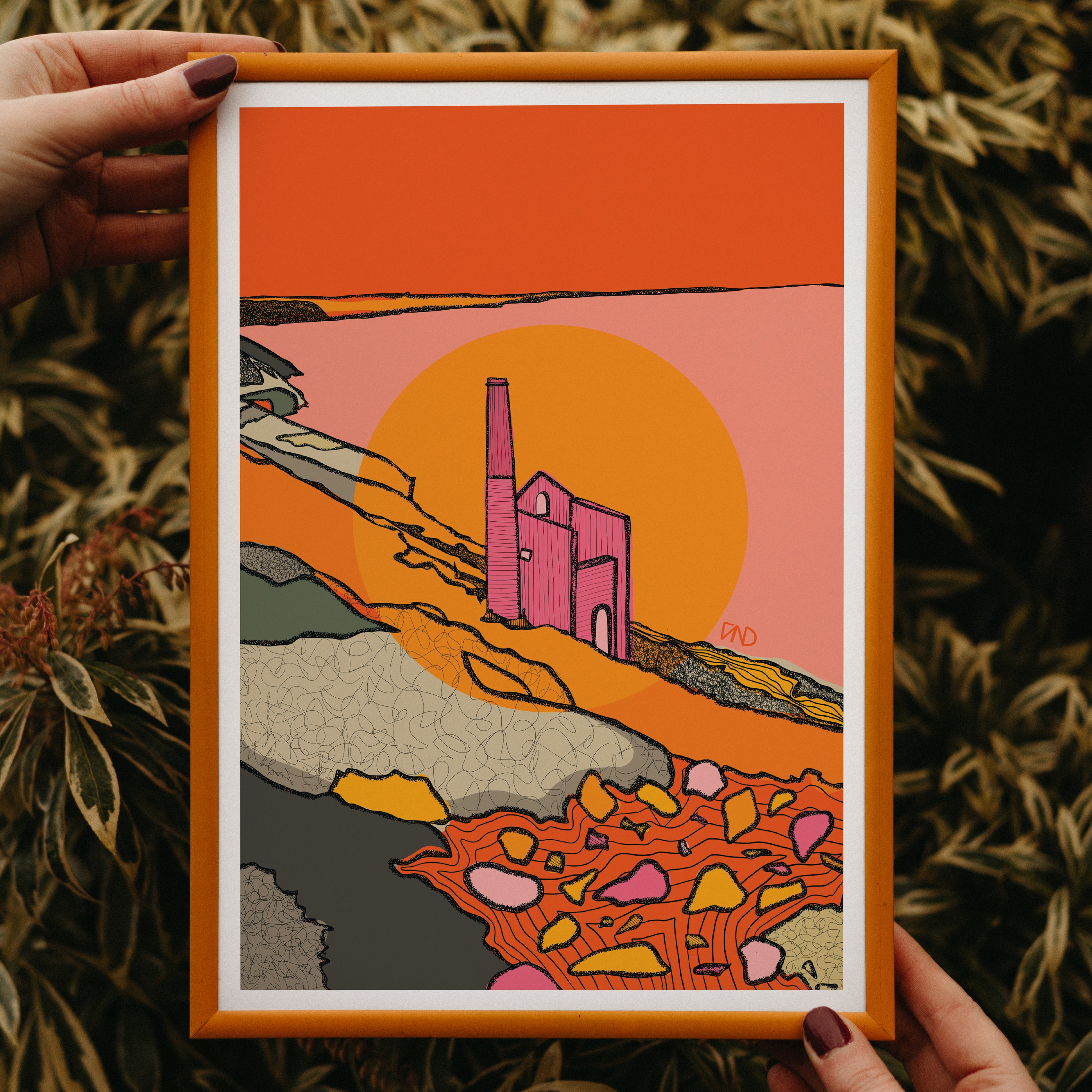 cornish tin mine art print