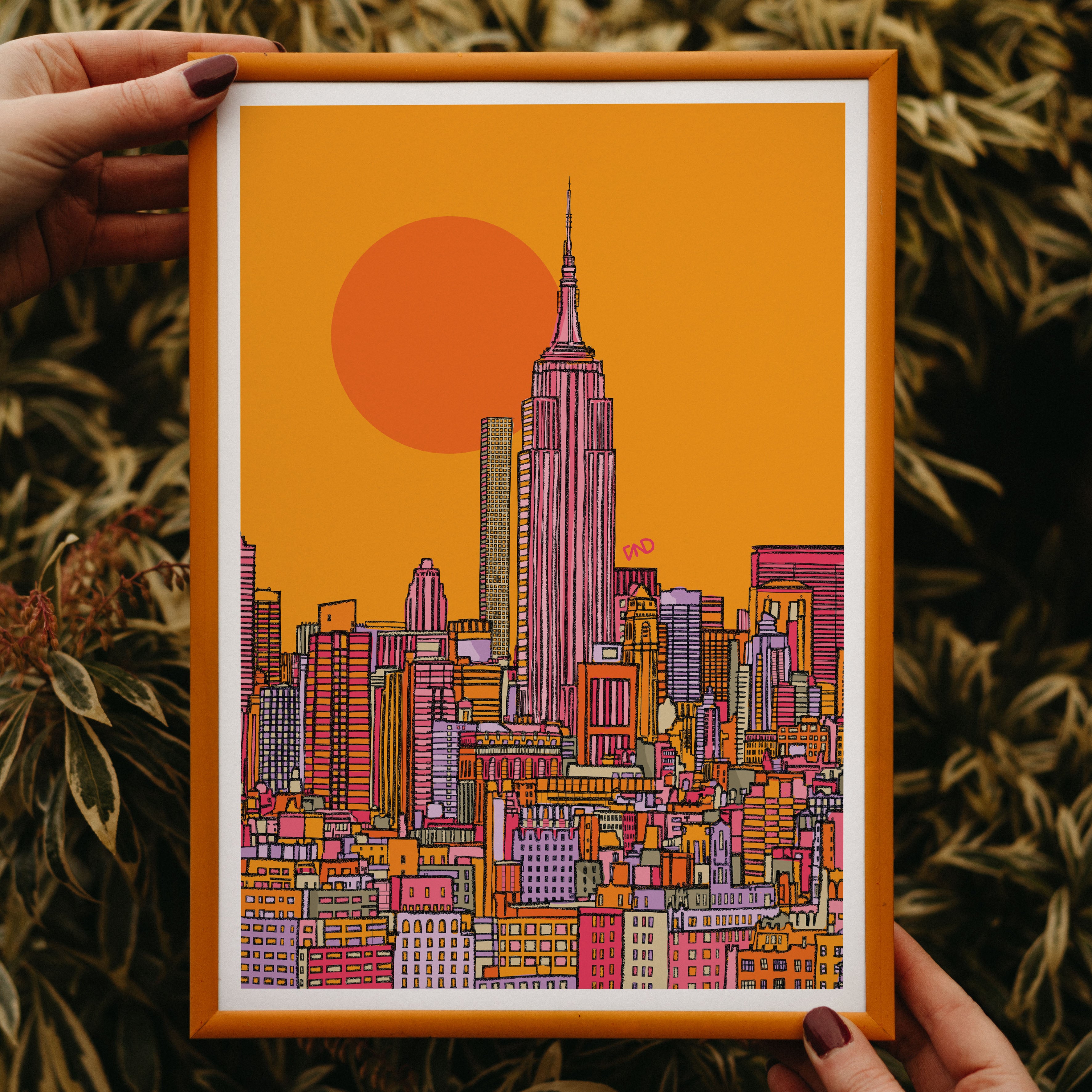 yellow new york art print