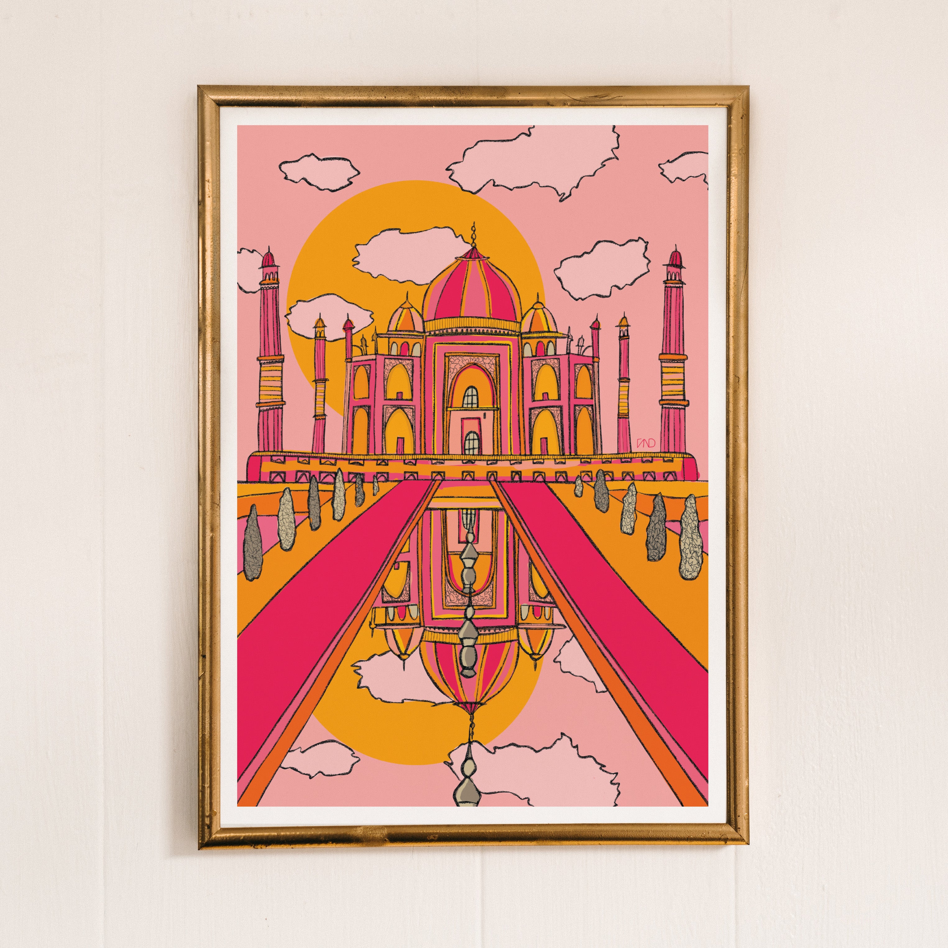 Colourful Taj Mahal Art Print