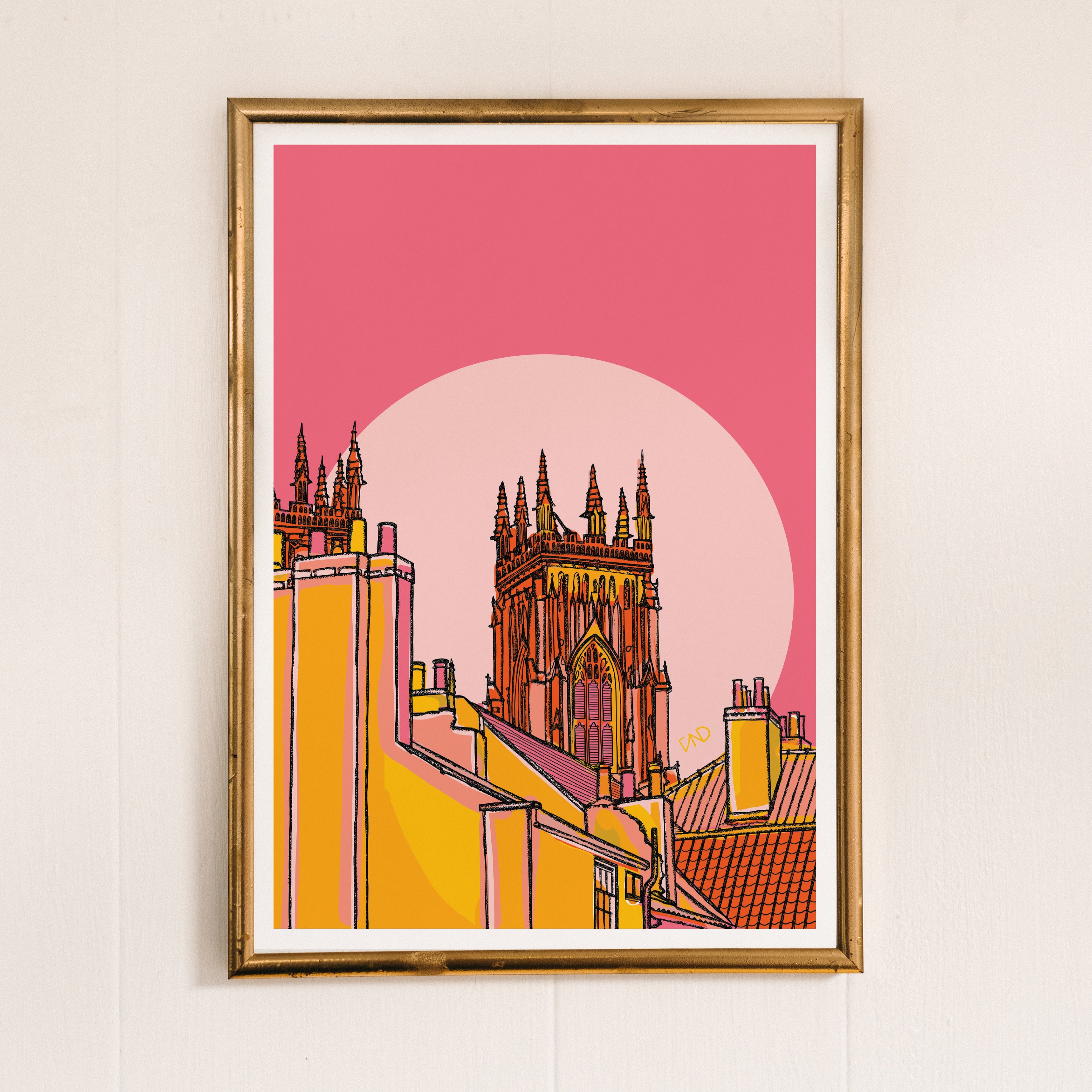 York minster art print, colourful art print