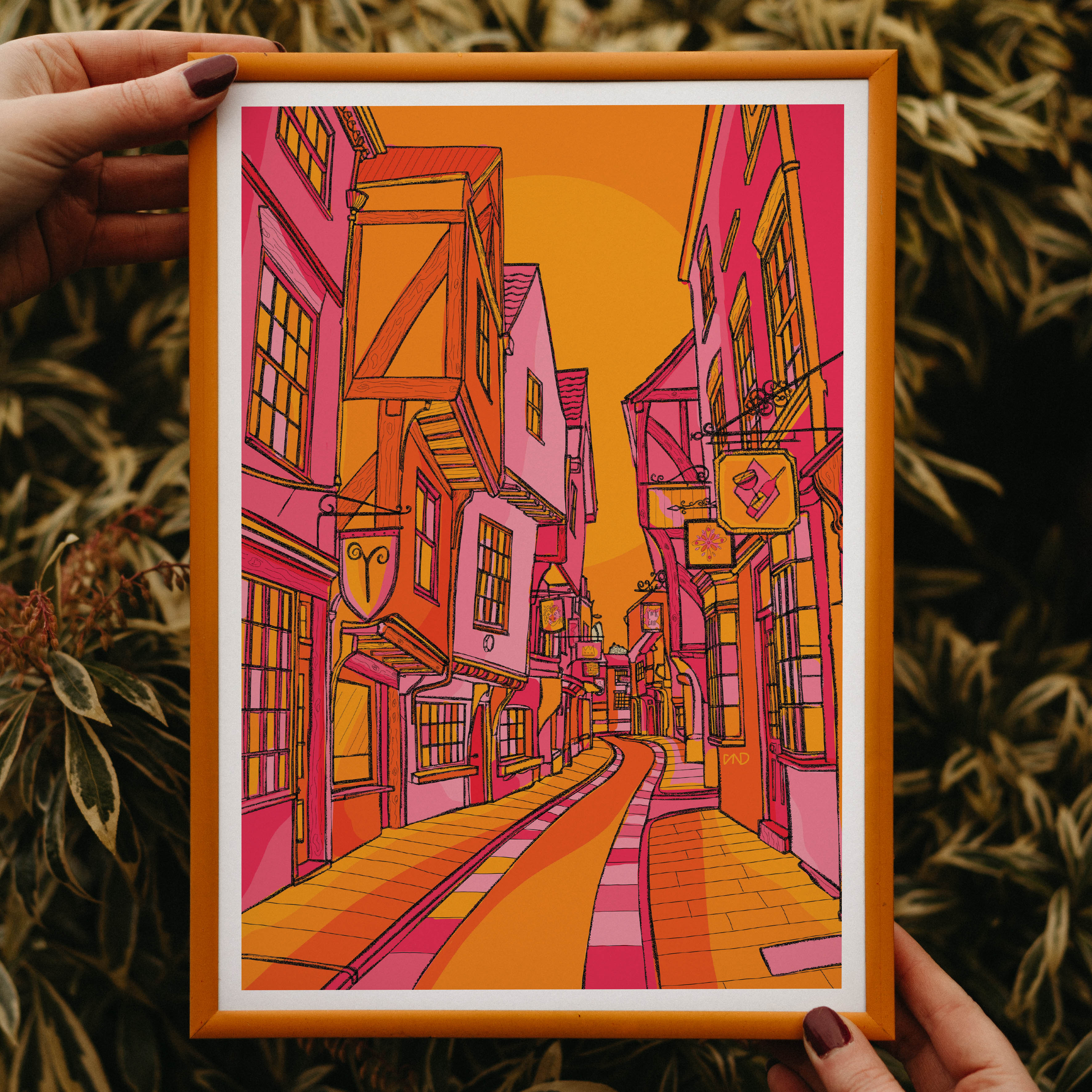York shambles art print, colourful wall art