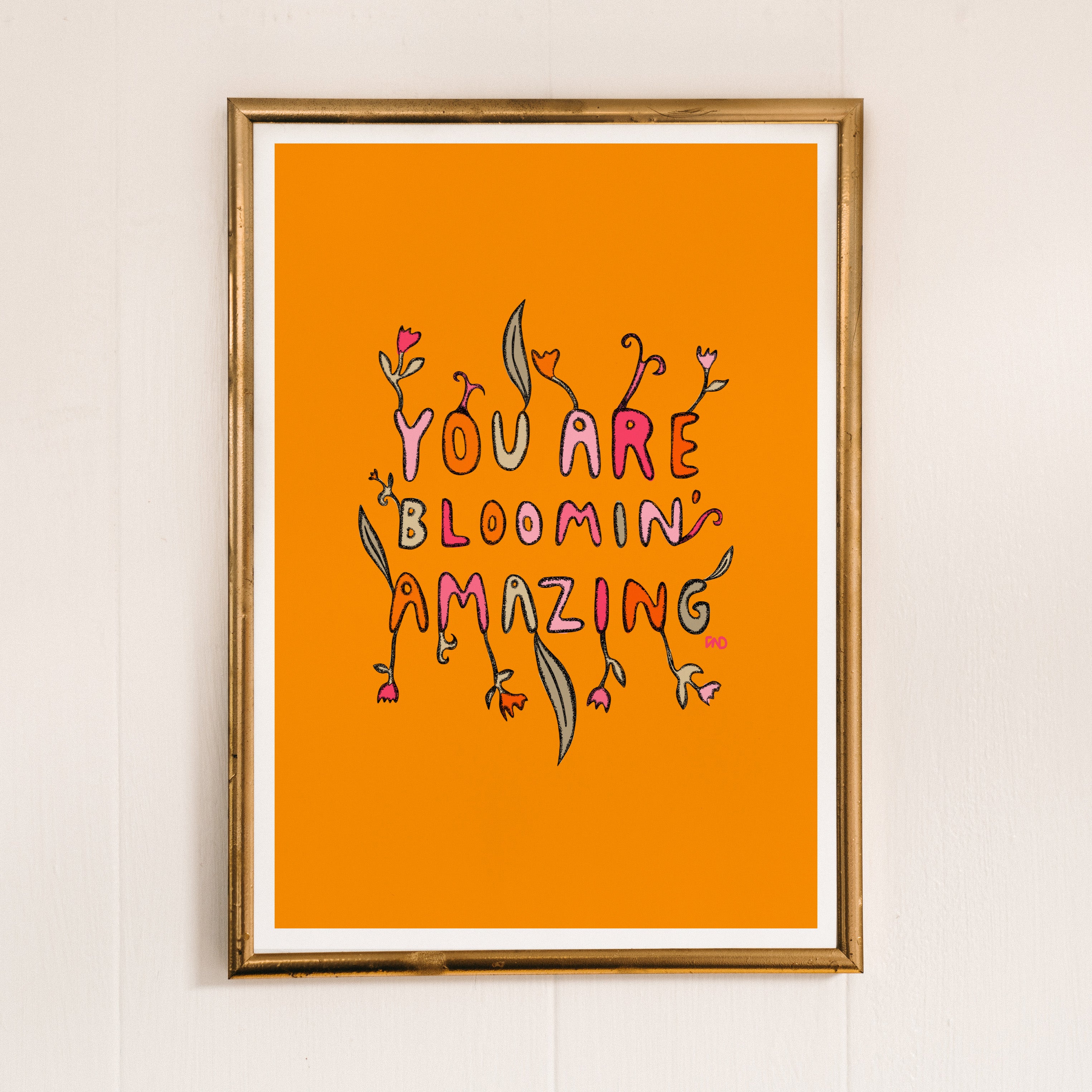 Positive quote wall art, colourful art print