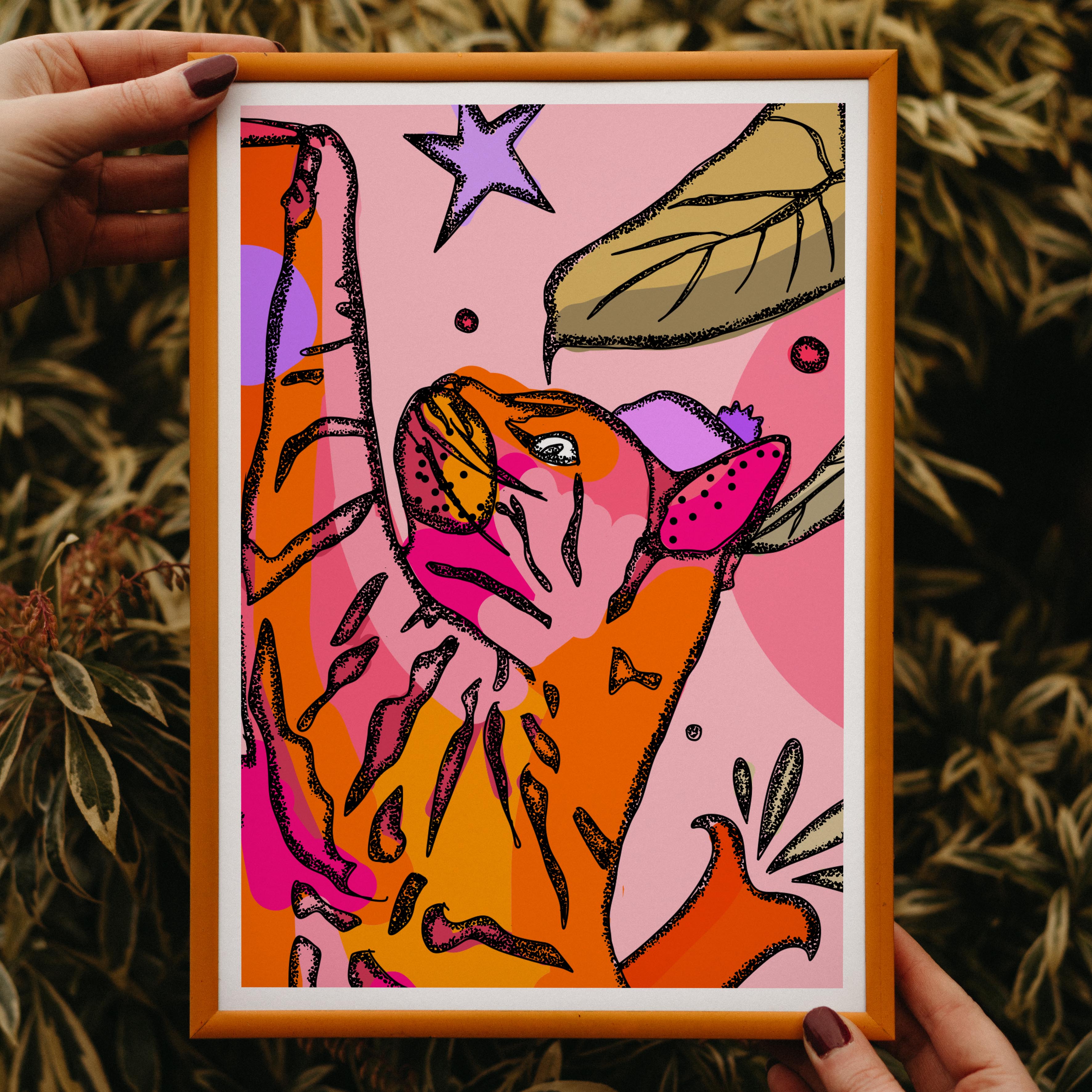 bright decor, cat prints, cat art, gift for cat lover