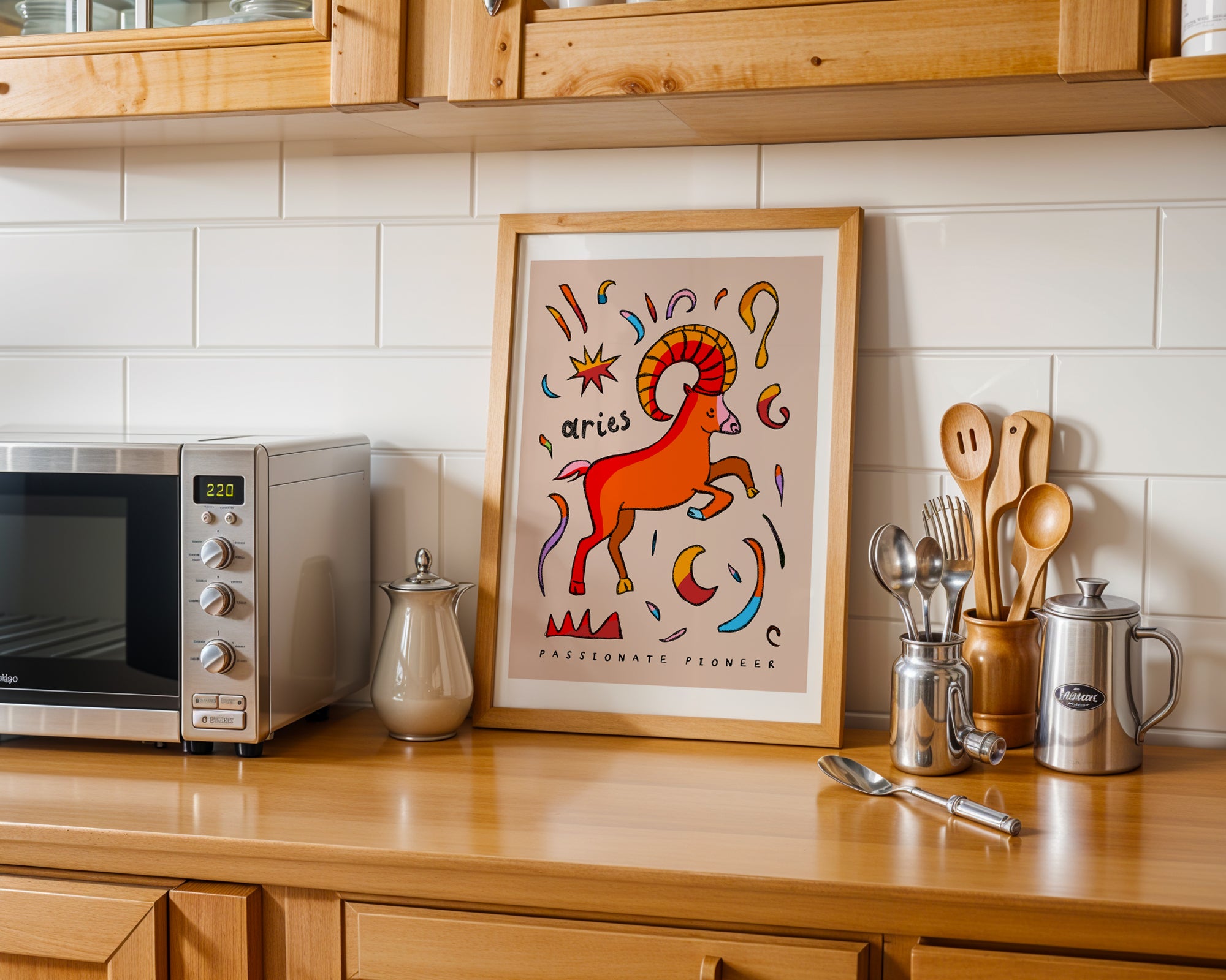 aries wall art, zodiac decor, aries print