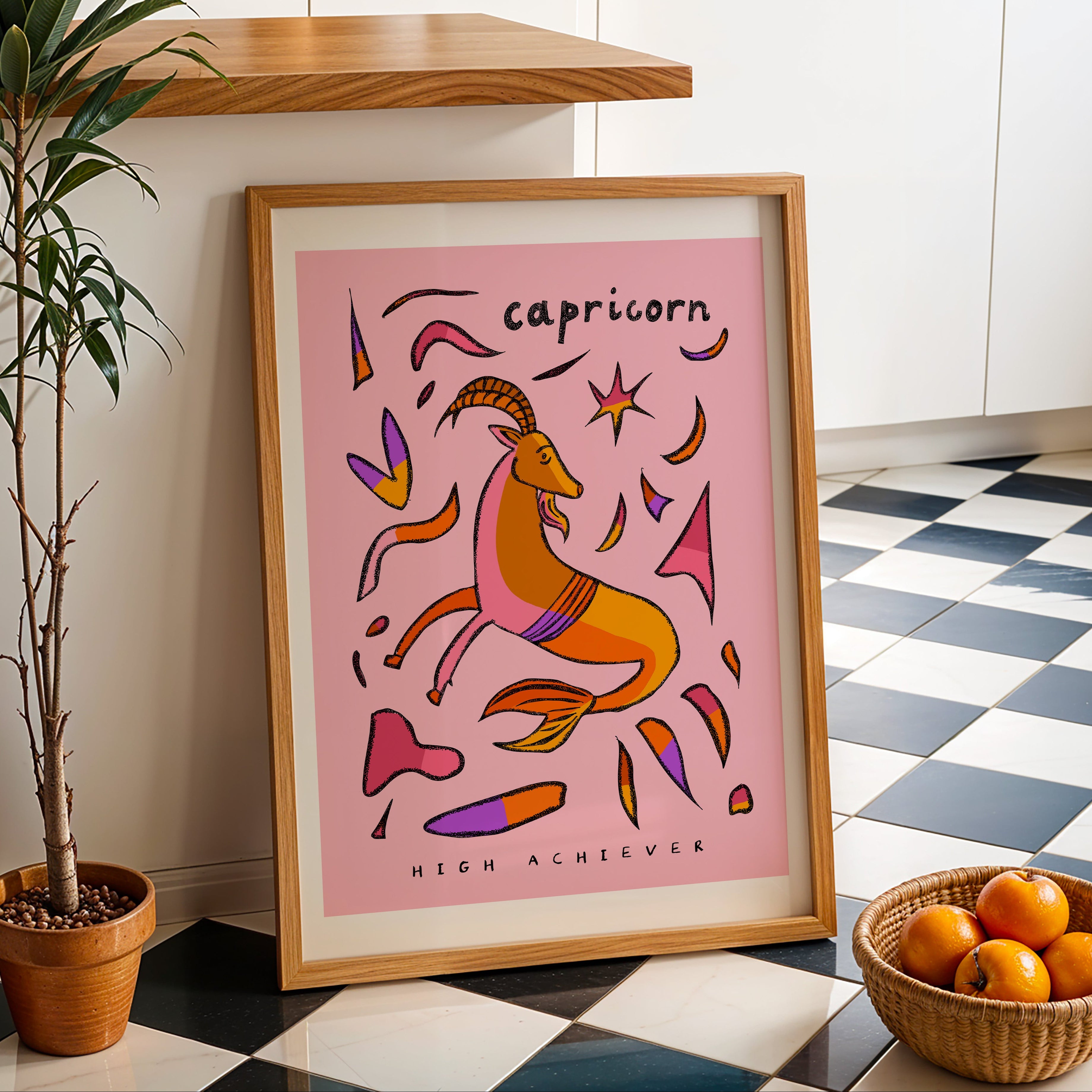 capricorn zodiac art print