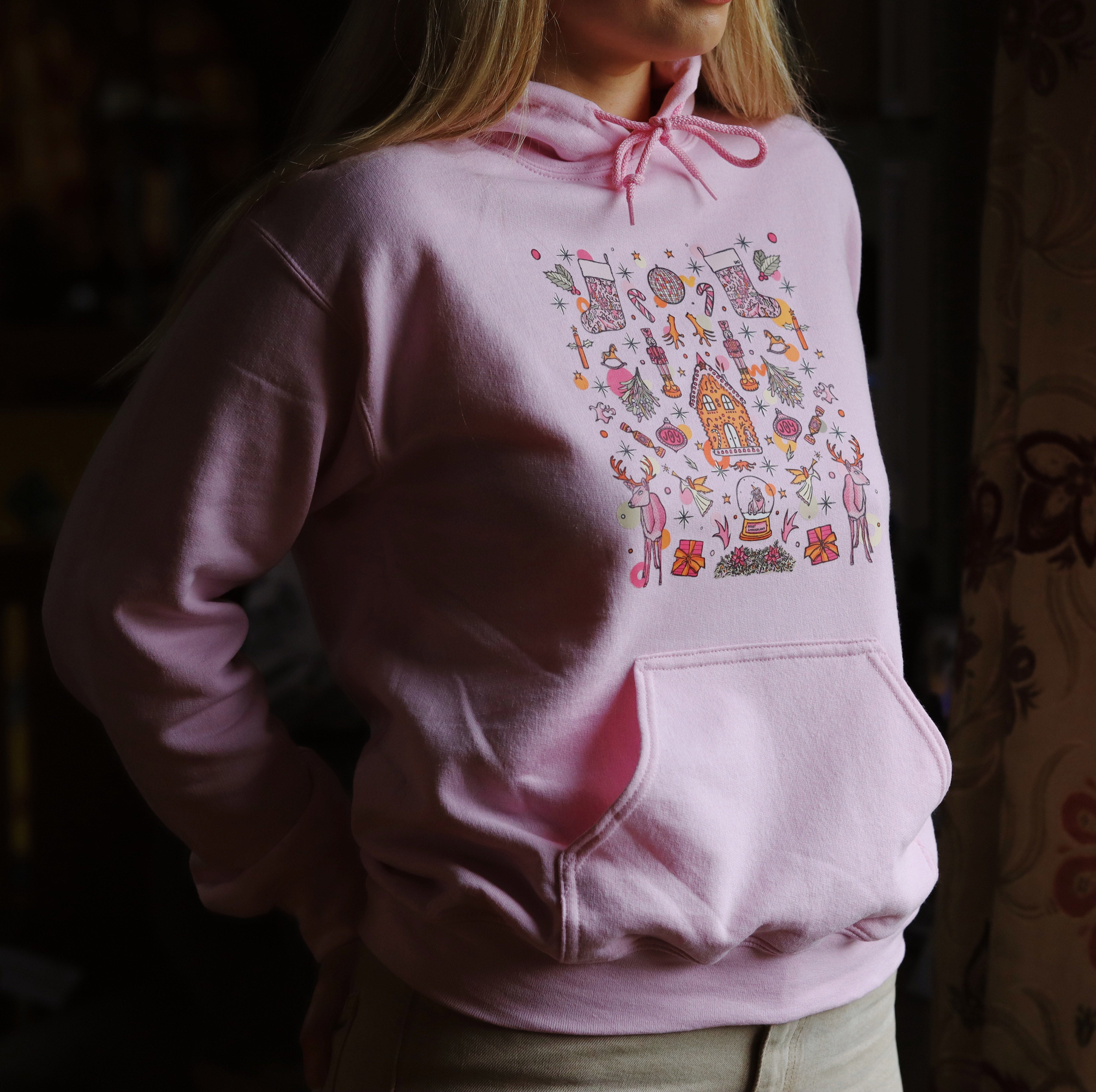 pink christmas hoodie