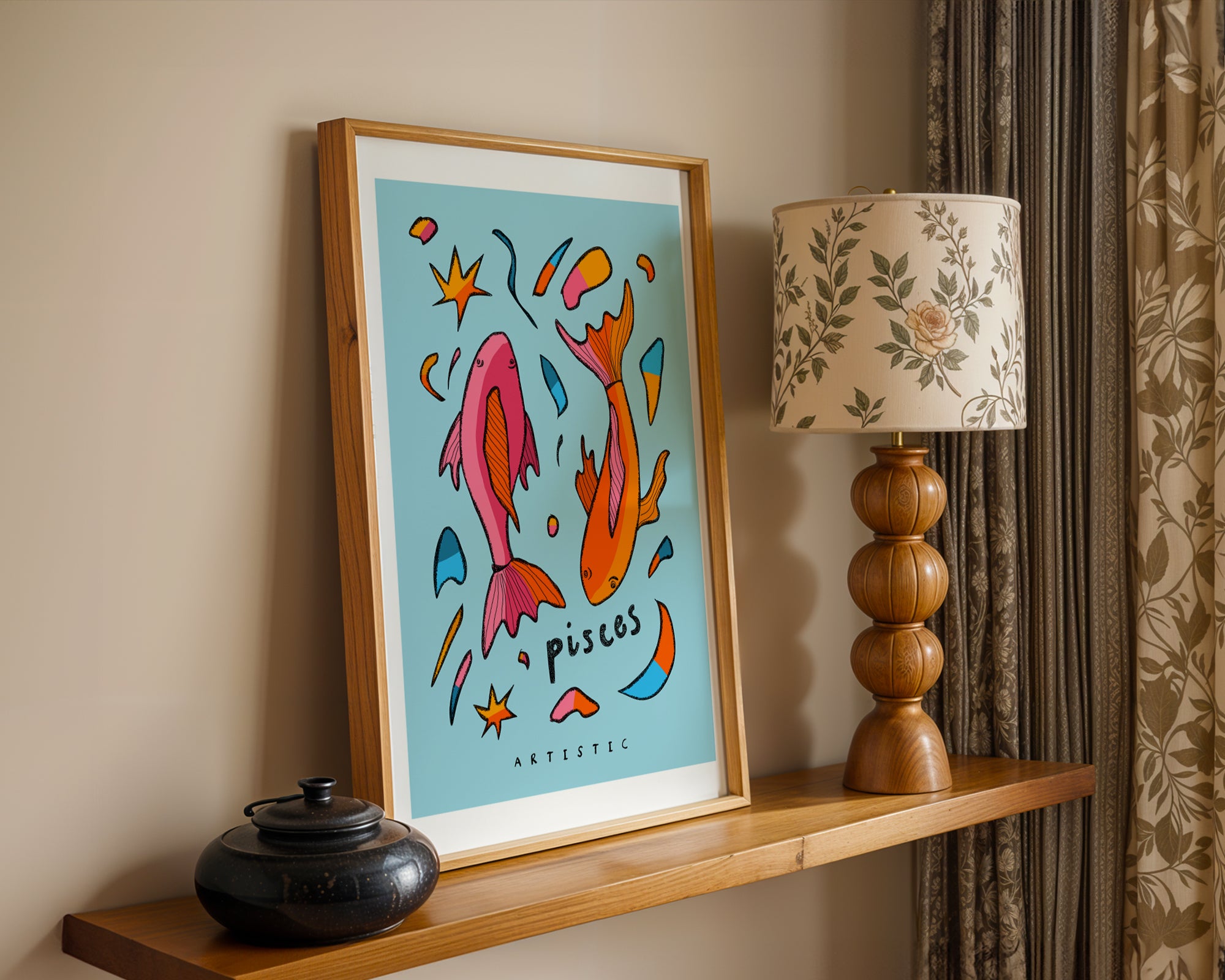 pisces zodiac art print