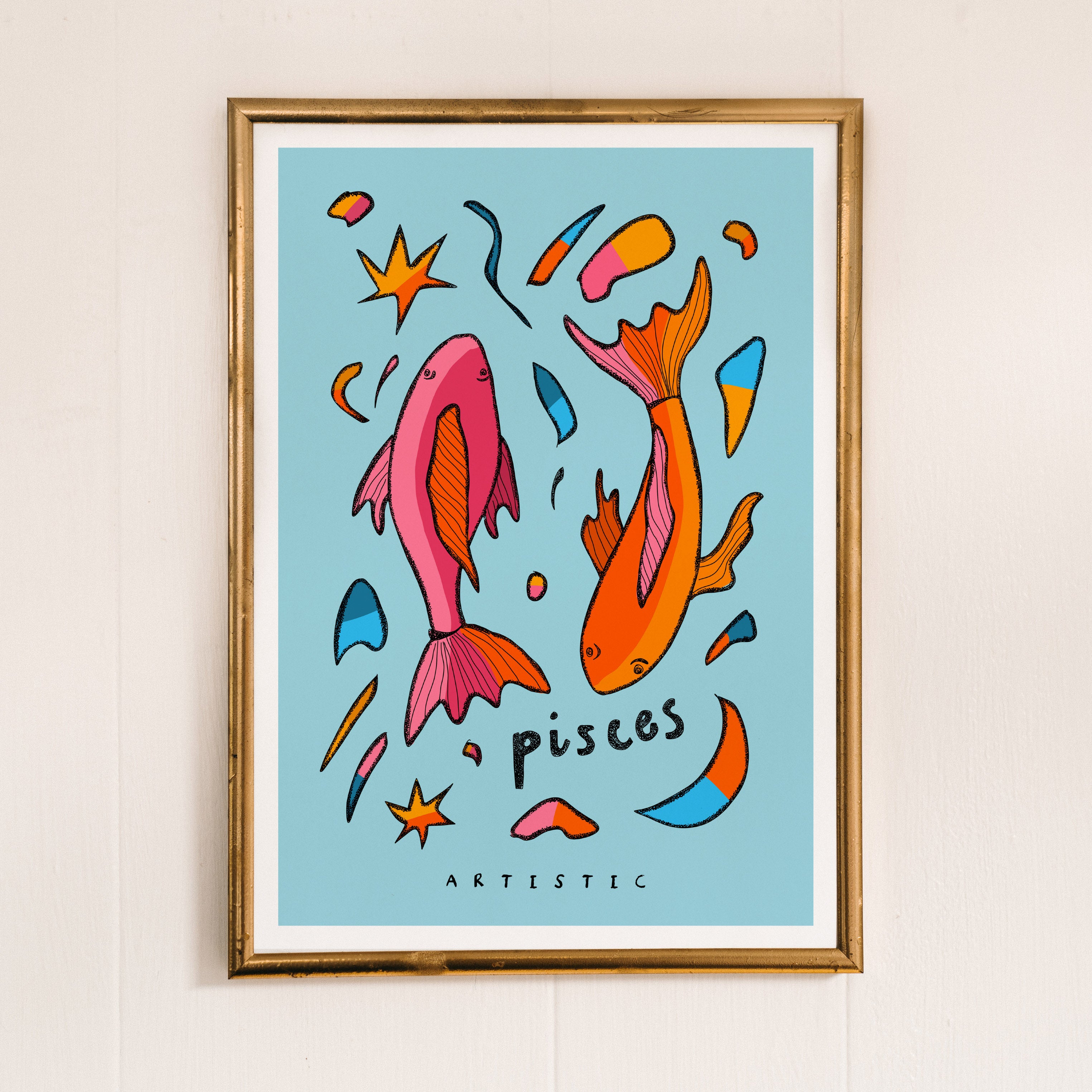 pisces zodiac art print
