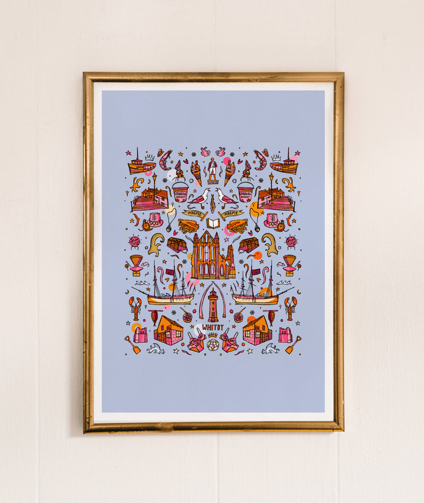 whitby art print, blue wall art, statement art, blue prints