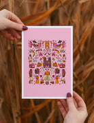 york art print, pink statement art. york minster print, map of york, york castle art