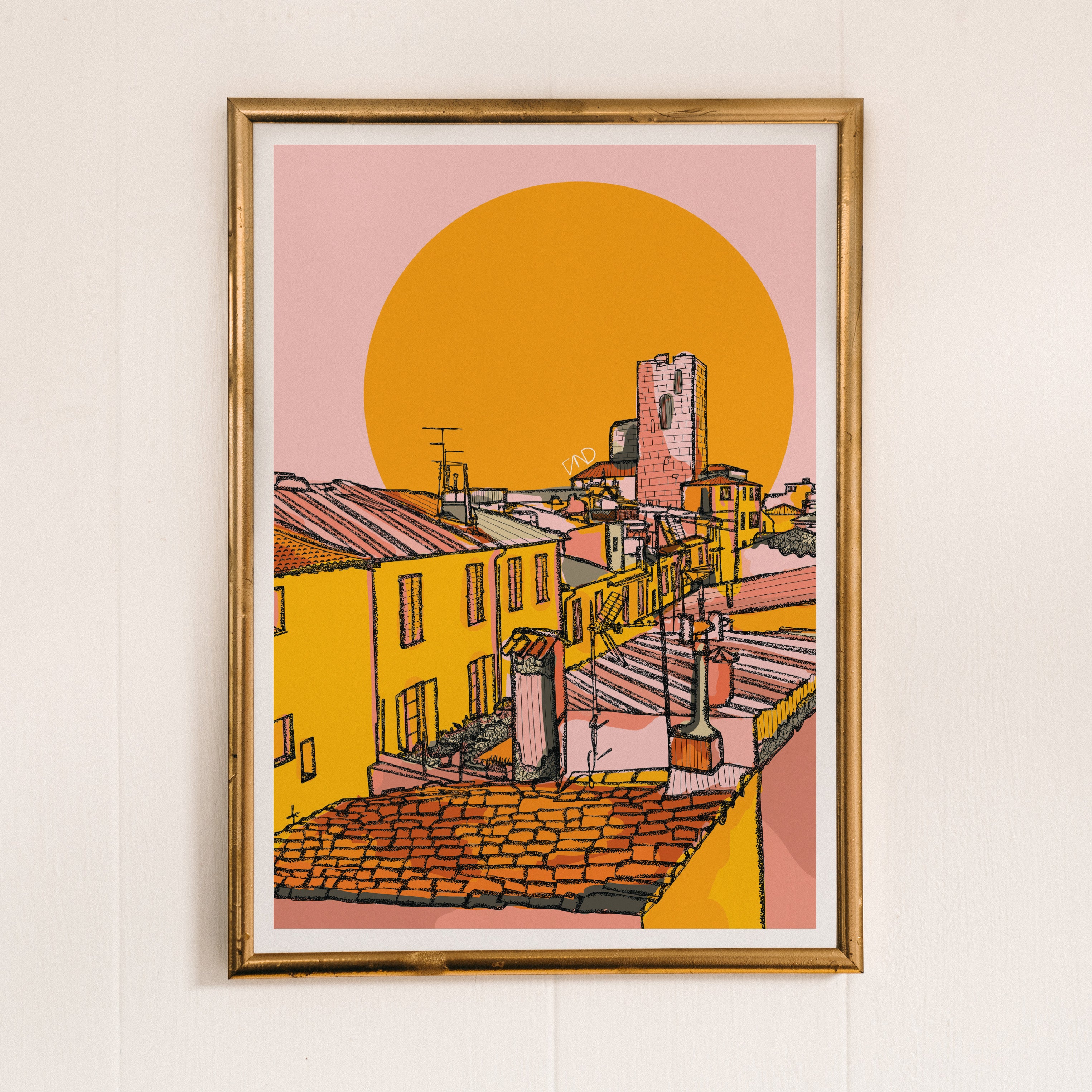 antibes grimaldi tower, colourful wall art