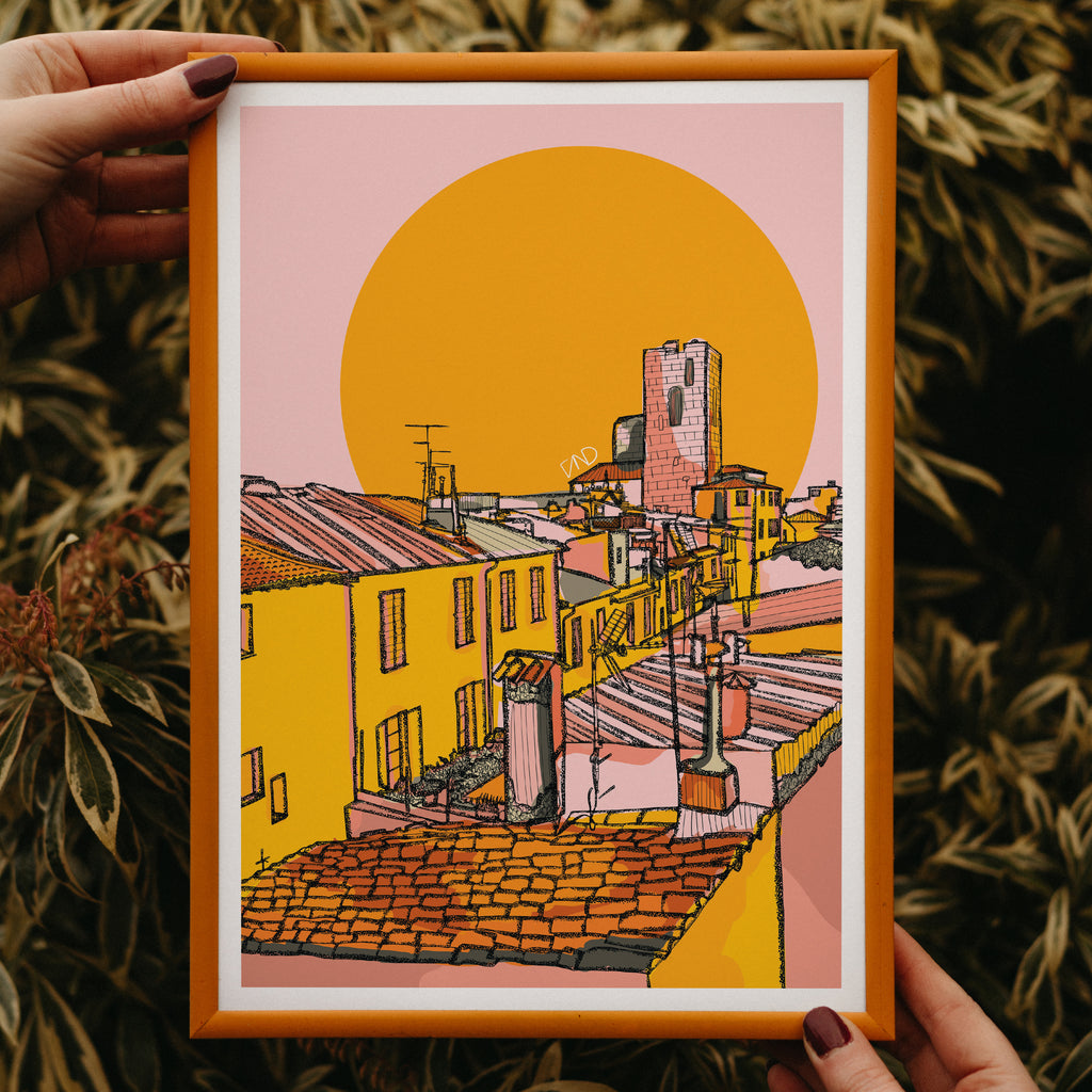 antibes grimaldi tower, colourful wall art