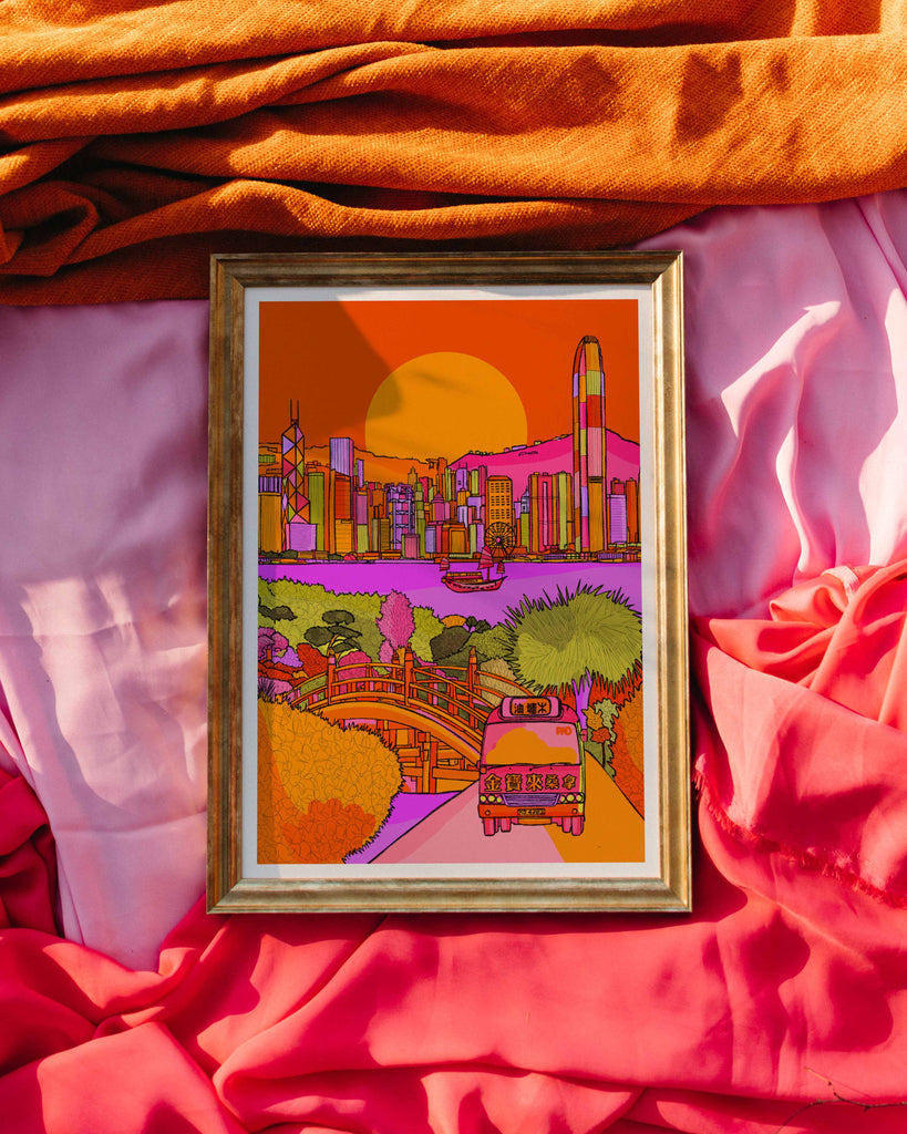 hong kong skyline print