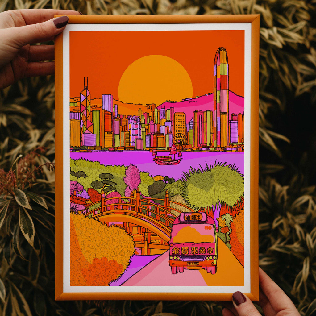hong kong skyline print
