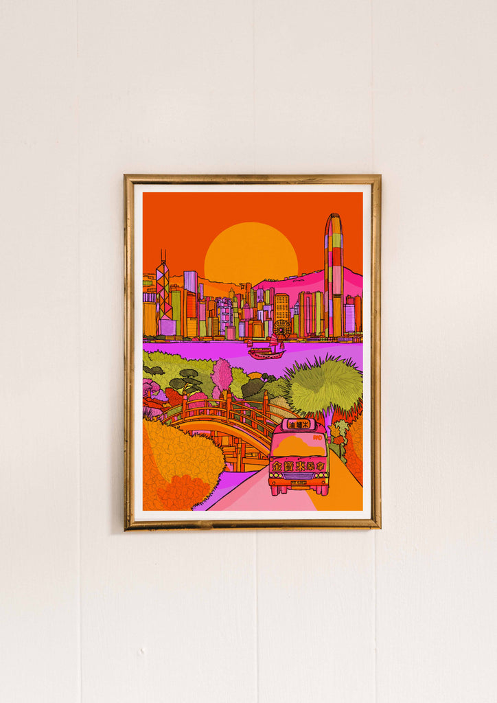 hong kong skyline print