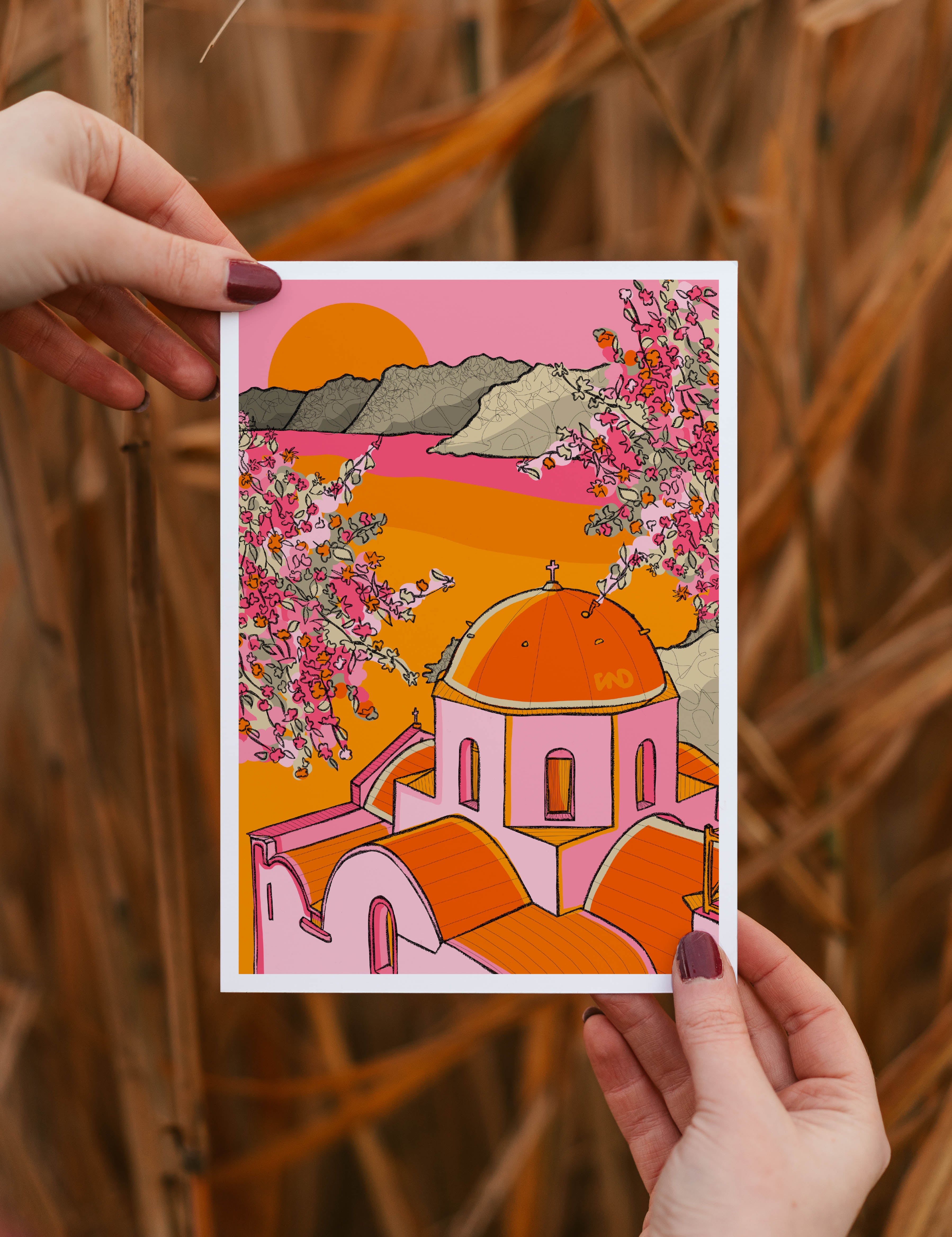 santorini art print