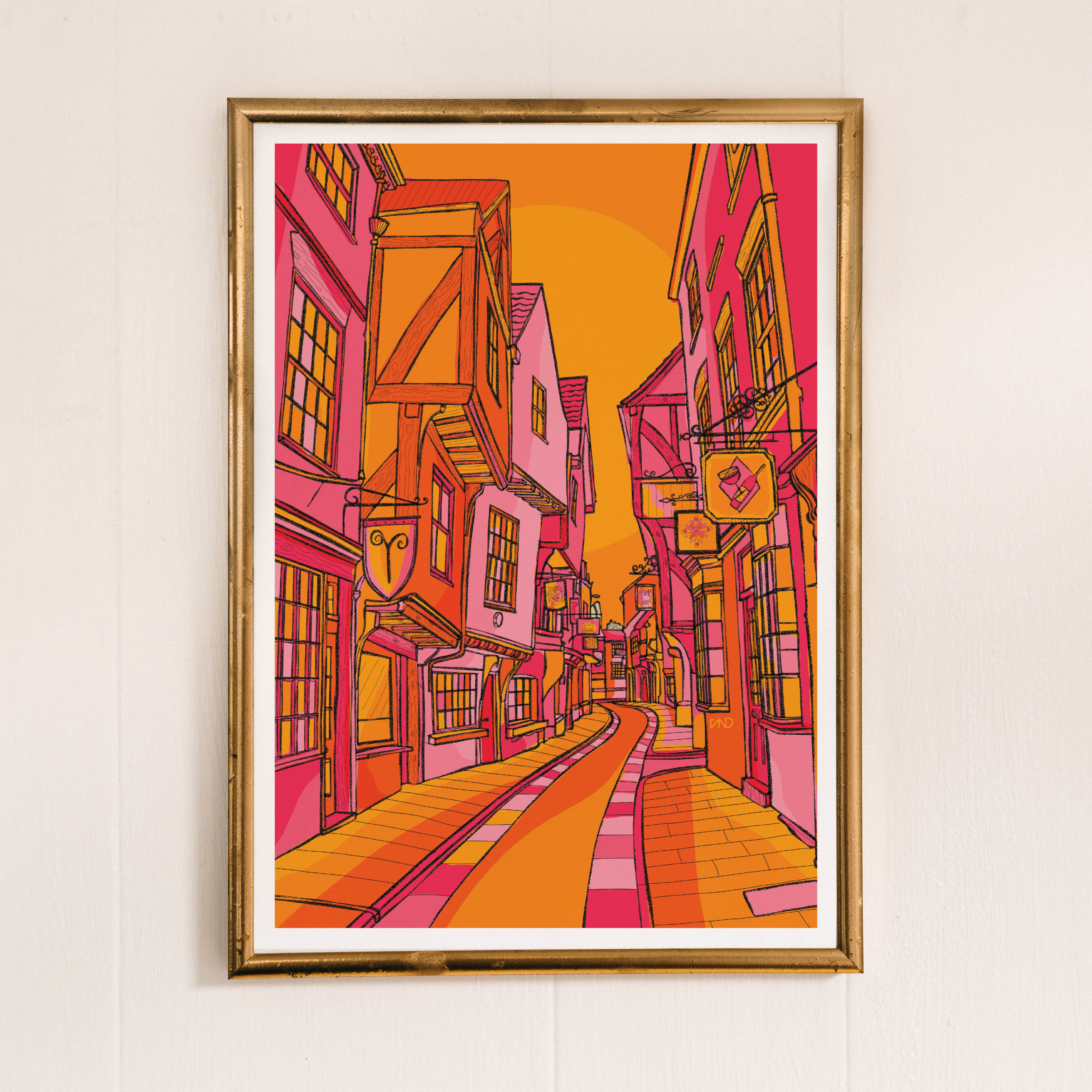 York shambles art print, colourful wall art