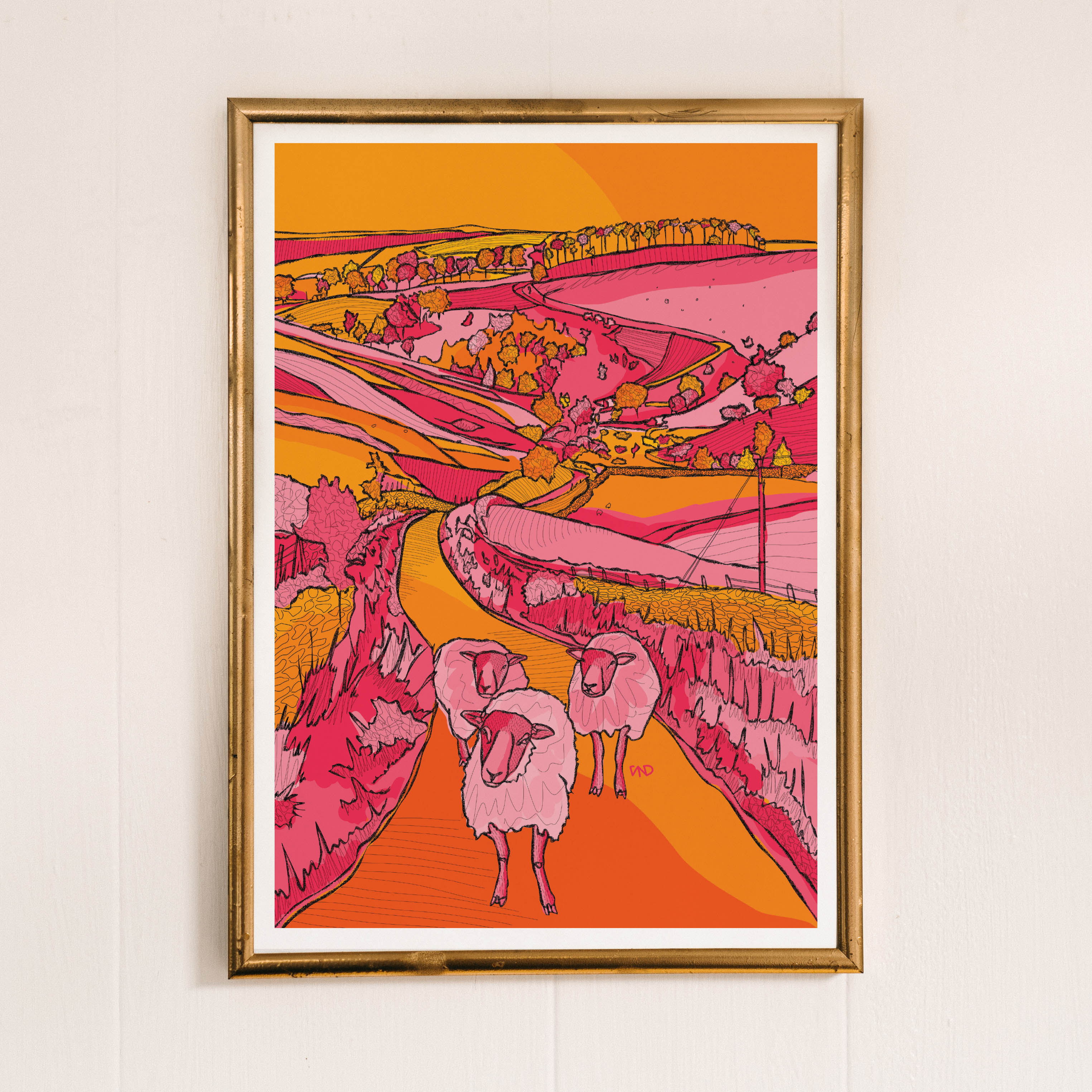Yorkshire dales art print, colourful wall art