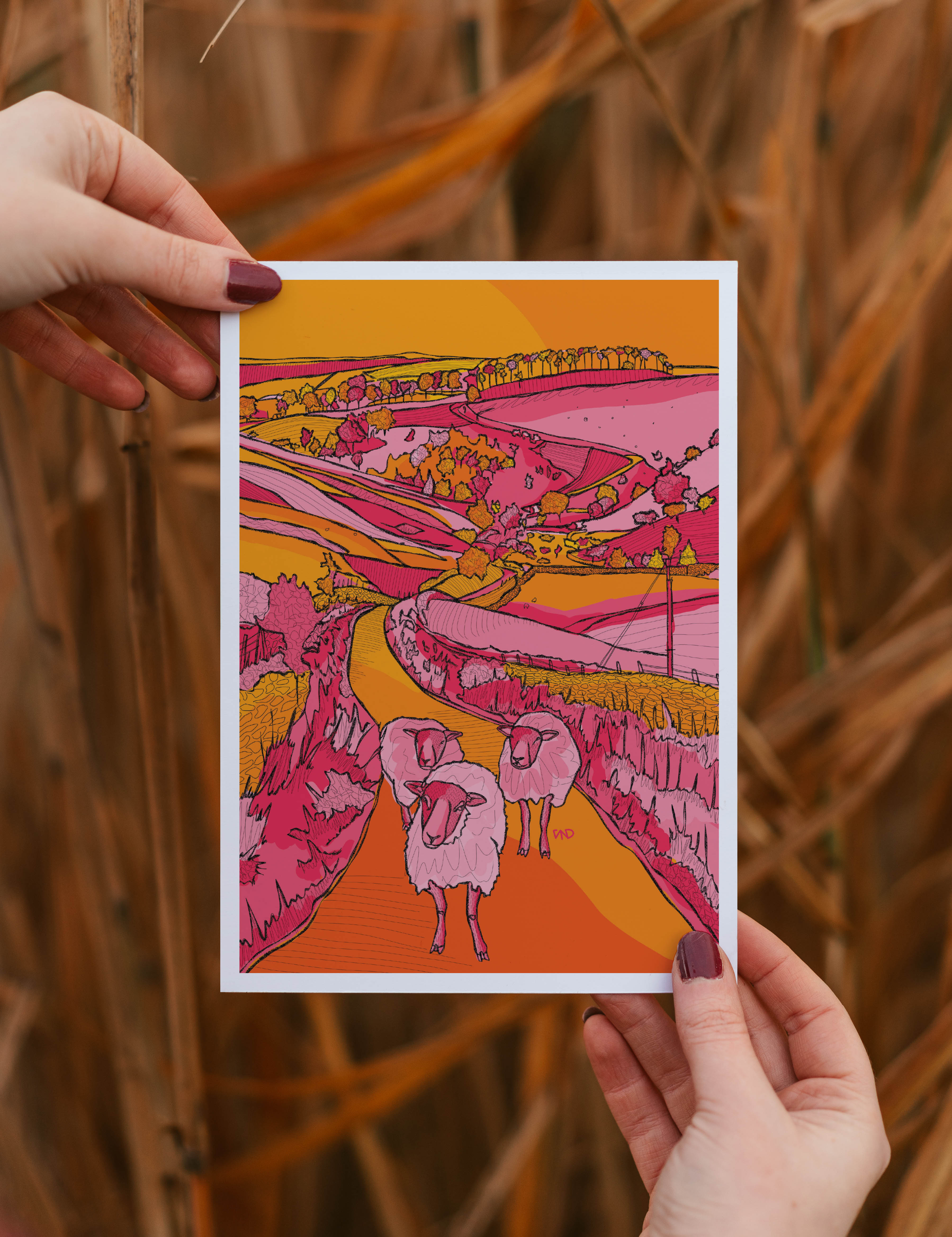 Yorkshire dales art print, colourful wall art