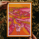 Yorkshire dales art print, colourful wall art