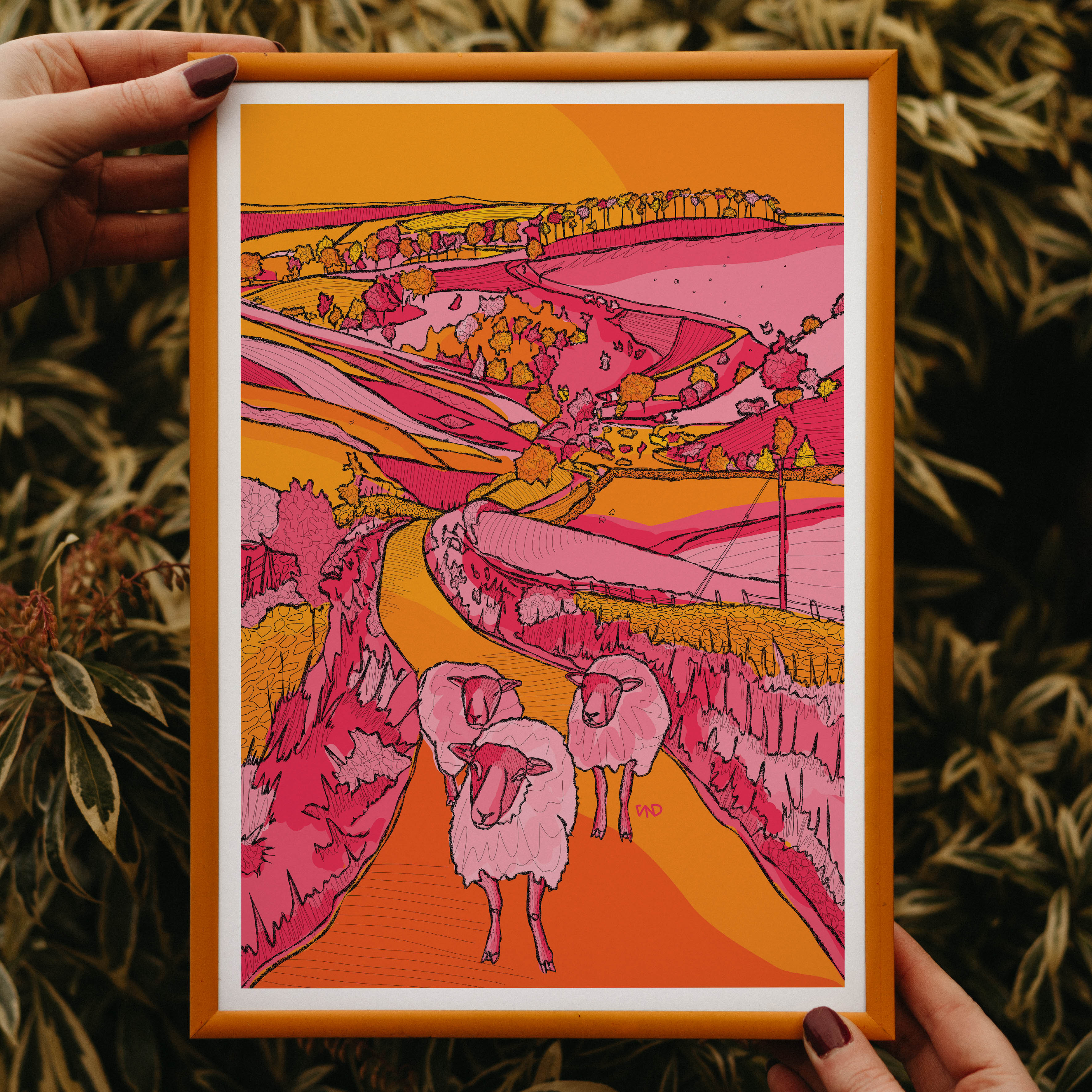 Yorkshire dales art print, colourful wall art