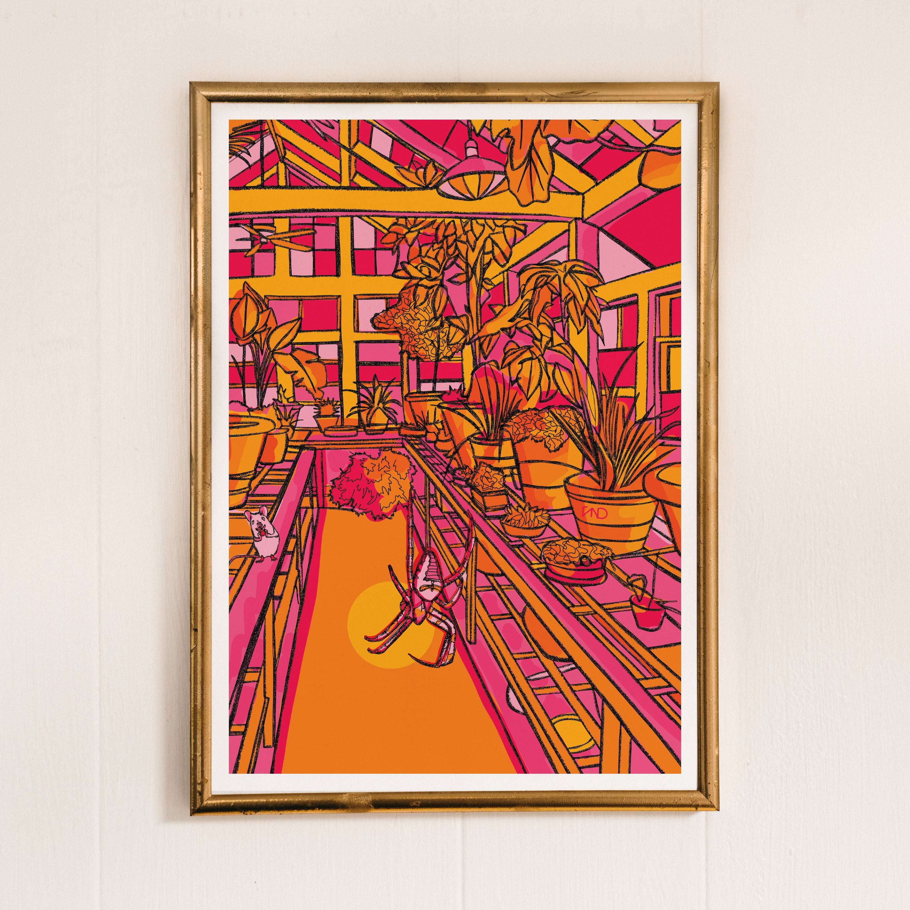Colourful living room wall art