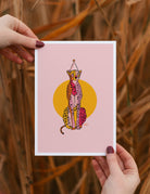 pink leopard art print