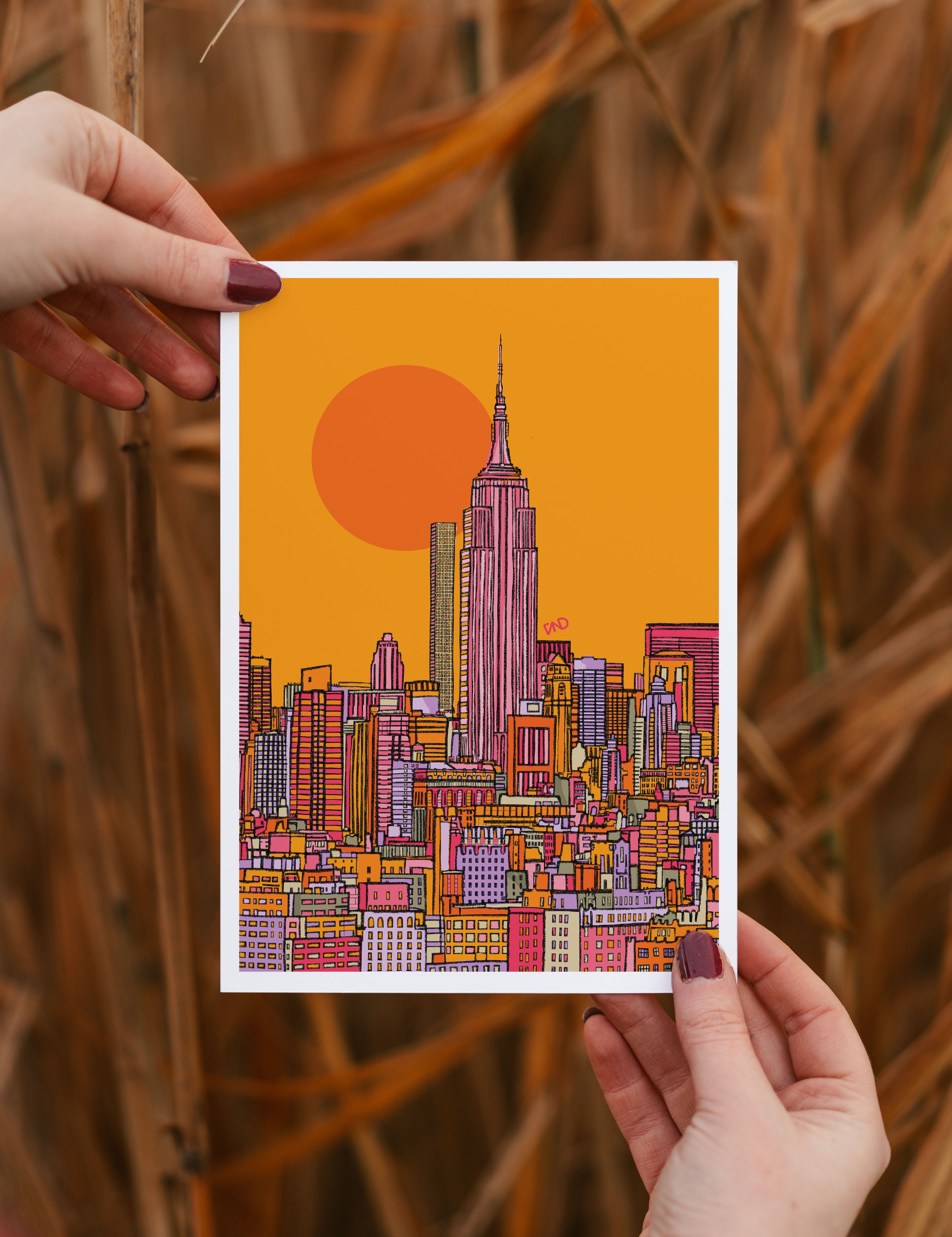 yellow new york art print