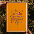 Positive quote wall art, colourful art print
