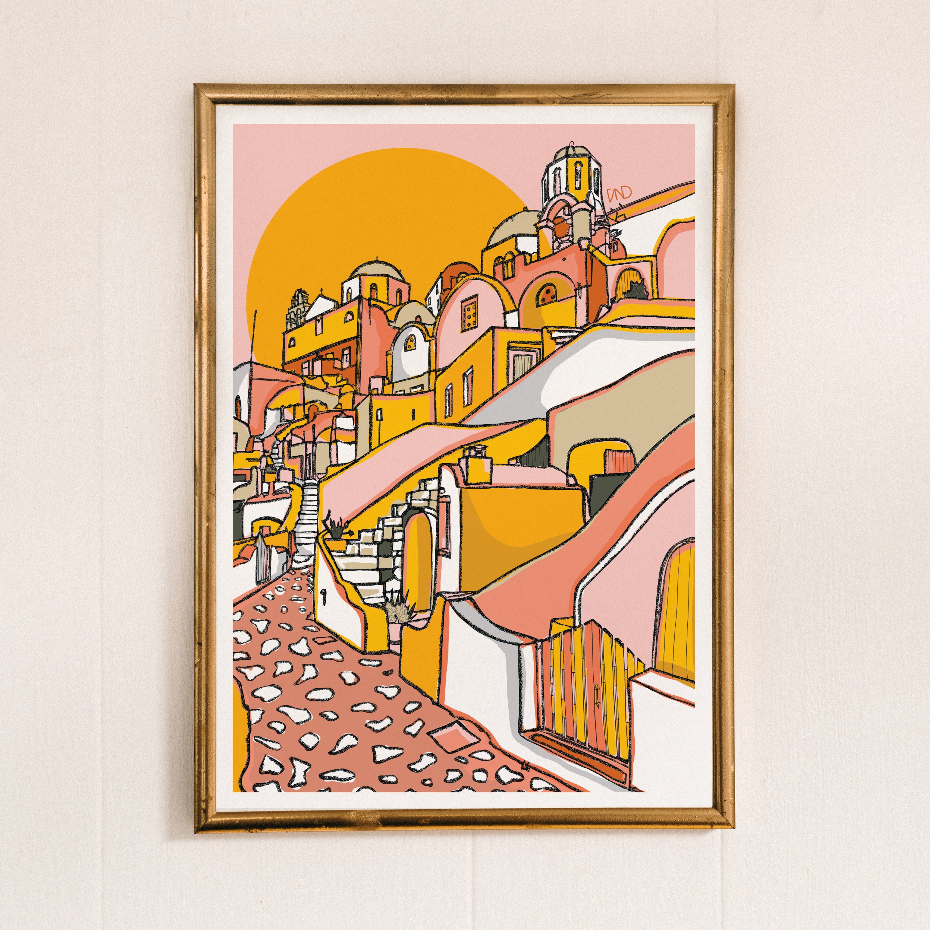 Santorini art print