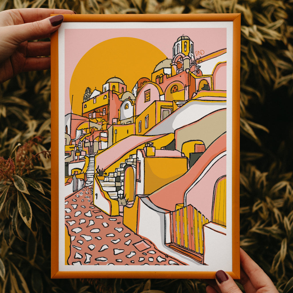 Santorini art print