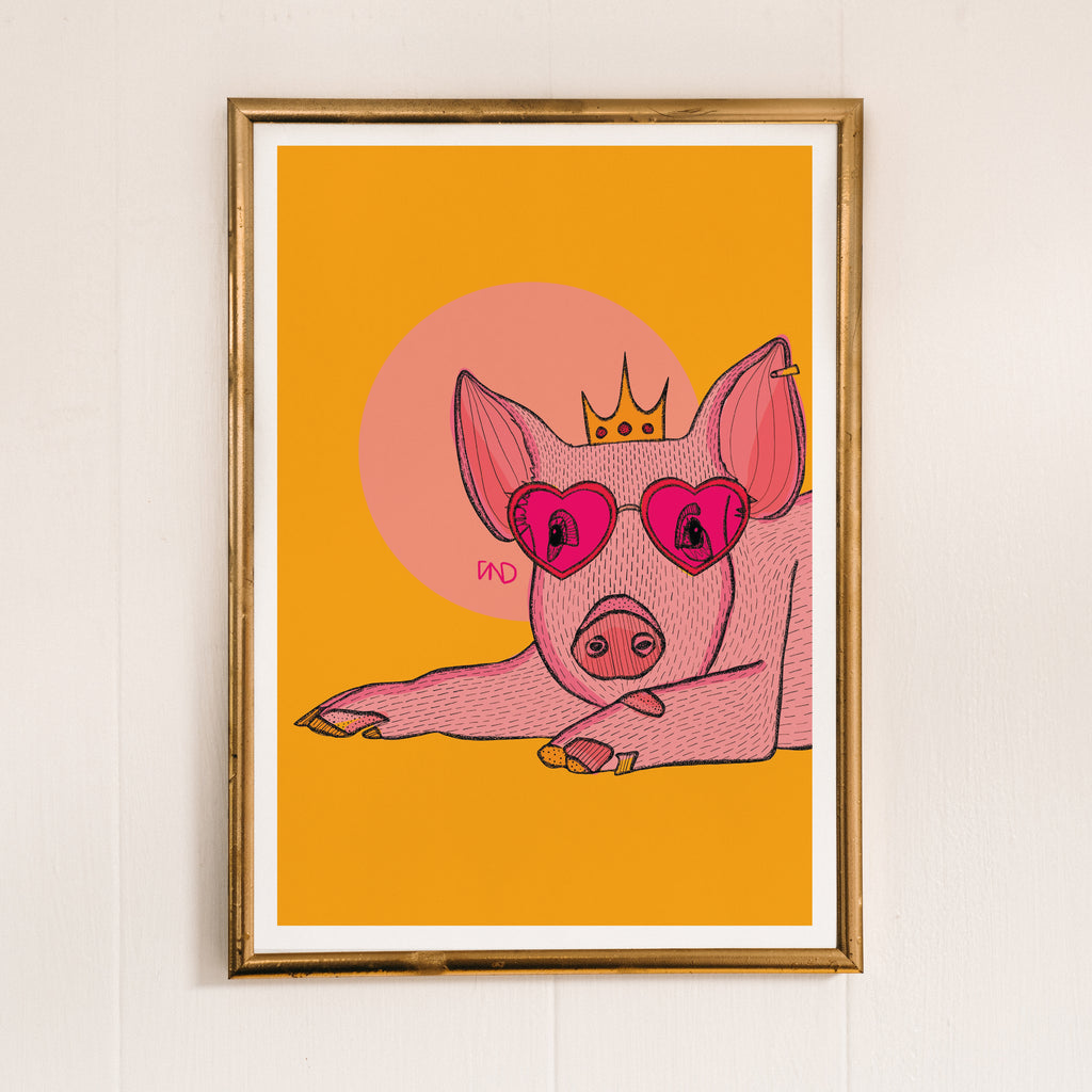 pig nursery art print