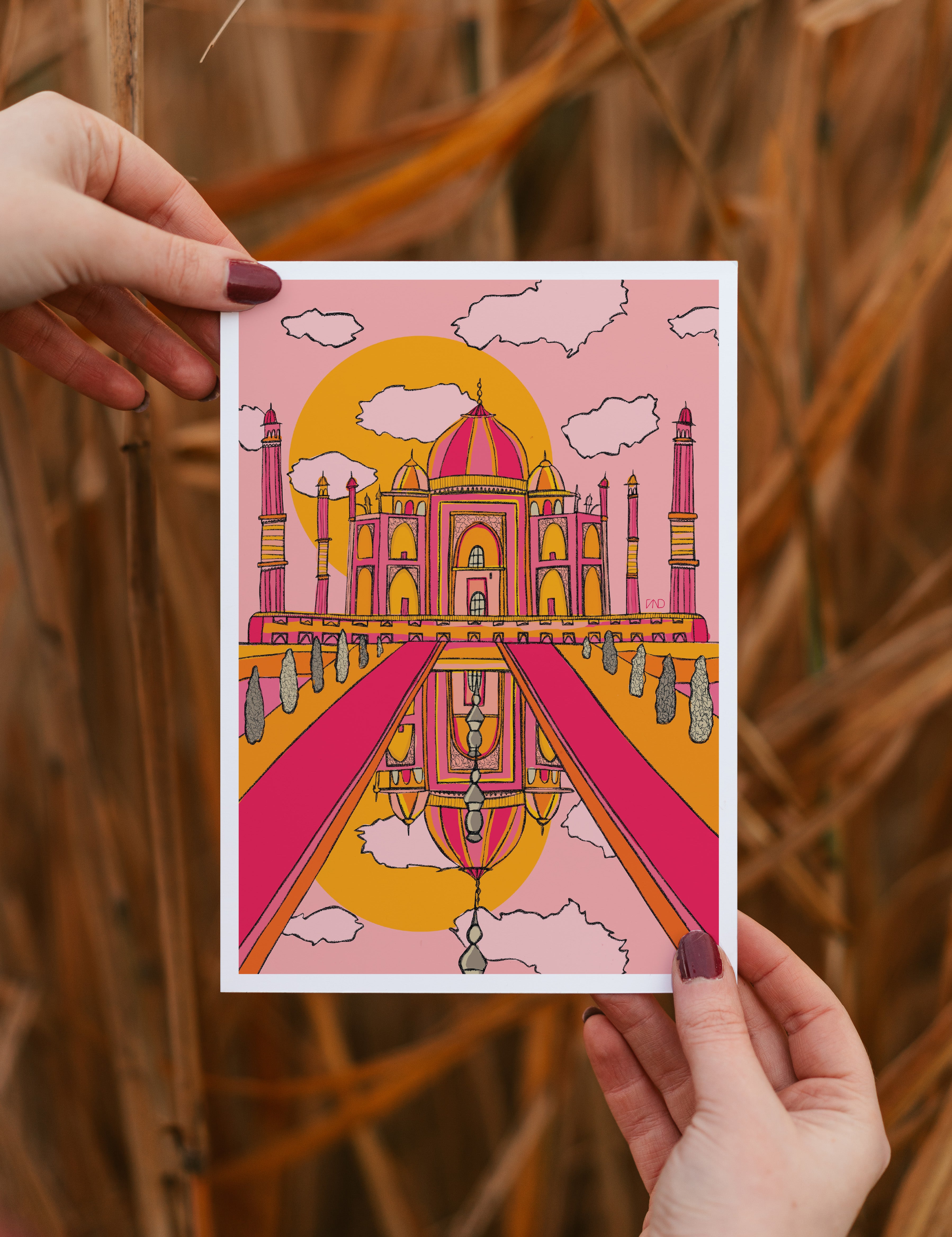 Colourful Taj Mahal Art Print
