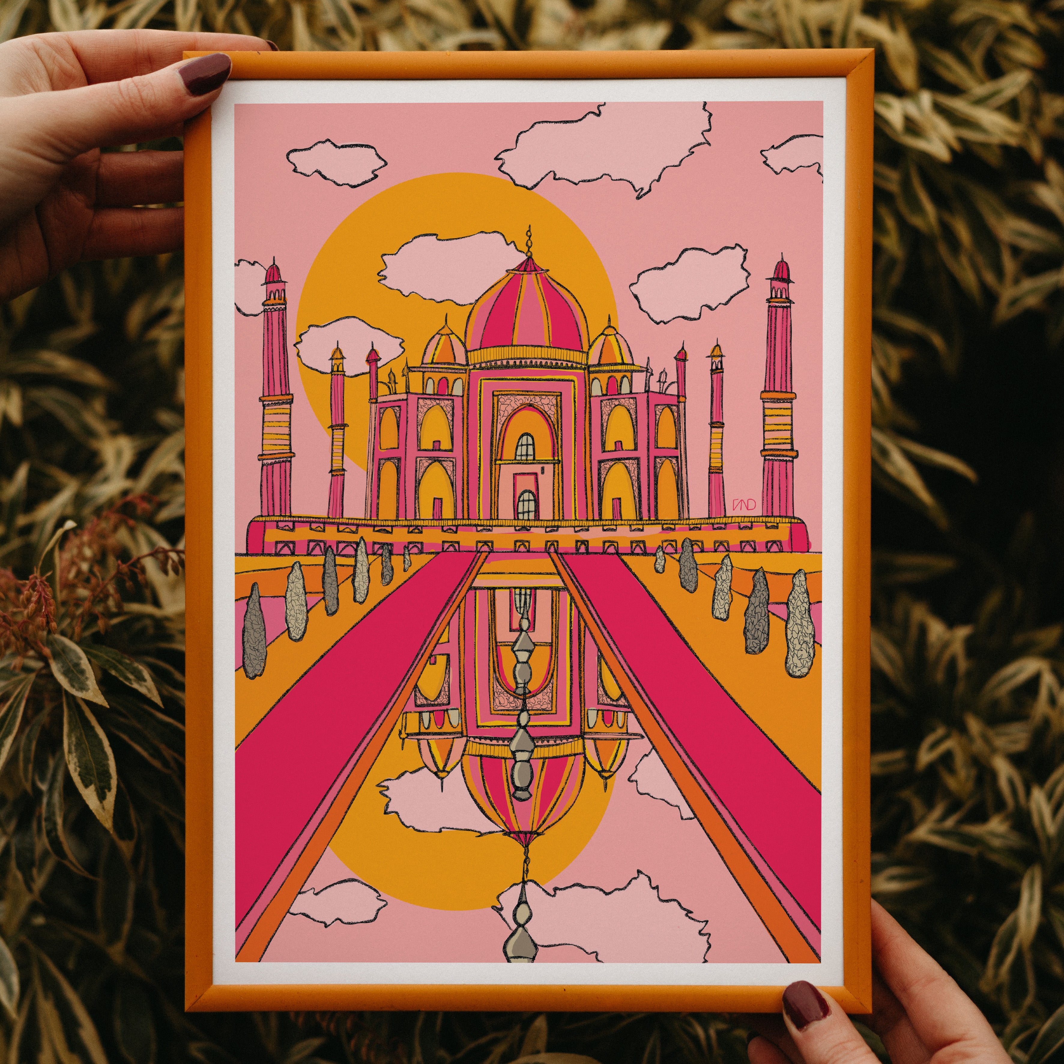 Colourful Taj Mahal Art Print