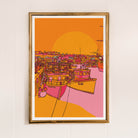 Whitby art print, colourful nautical art, colourful wall art