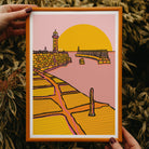 Whitby art print, colourful nautical art, colourful wall art