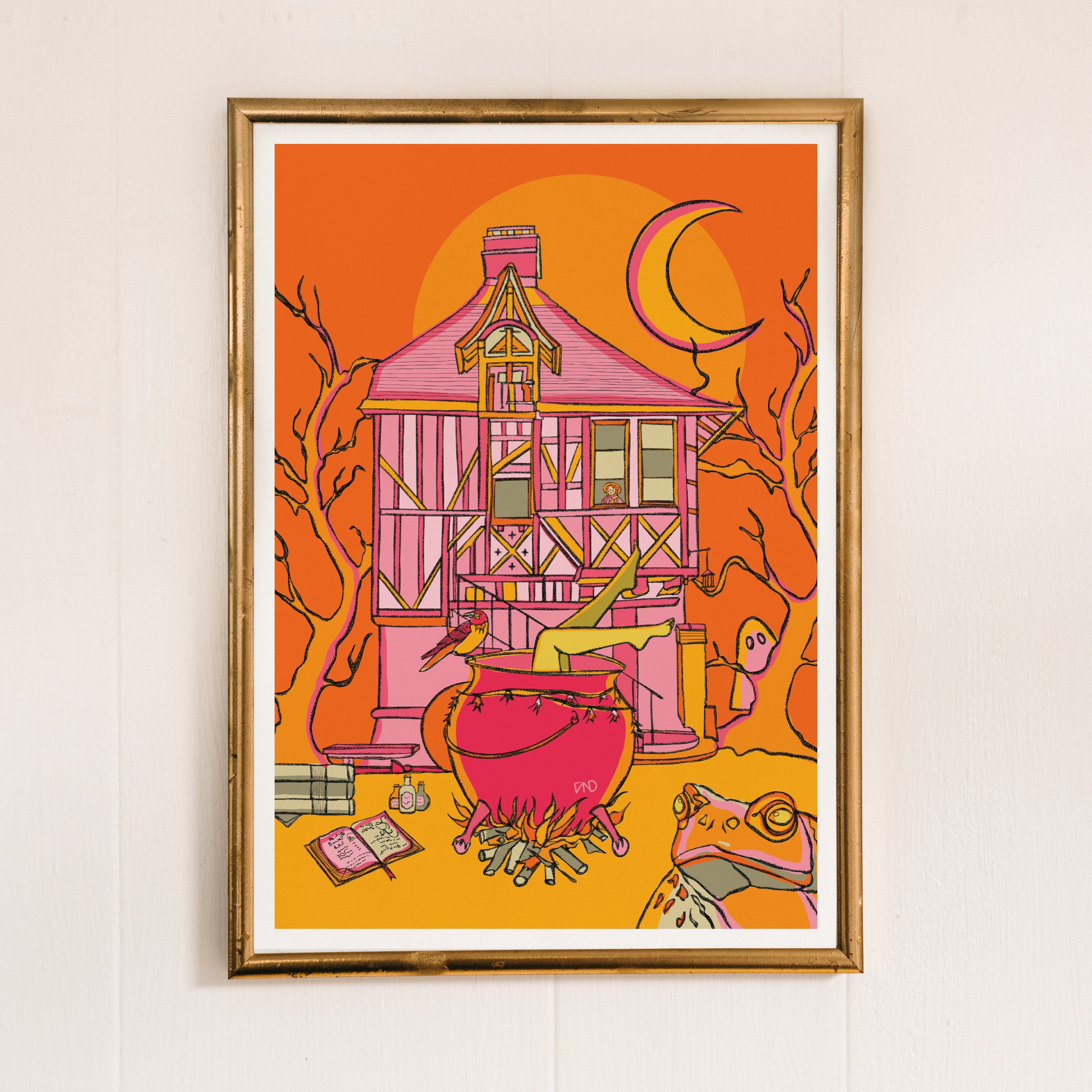 Halloween art print, colourful wall art