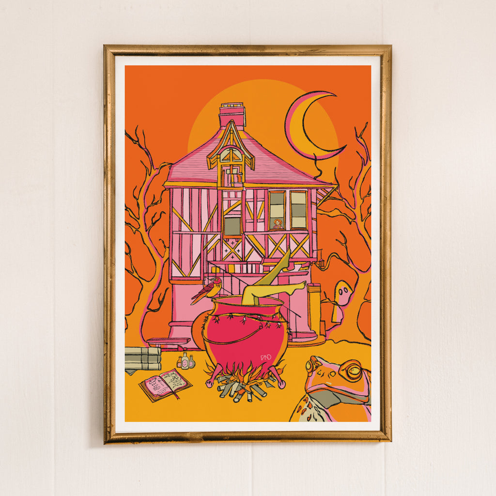Halloween art print, colourful wall art